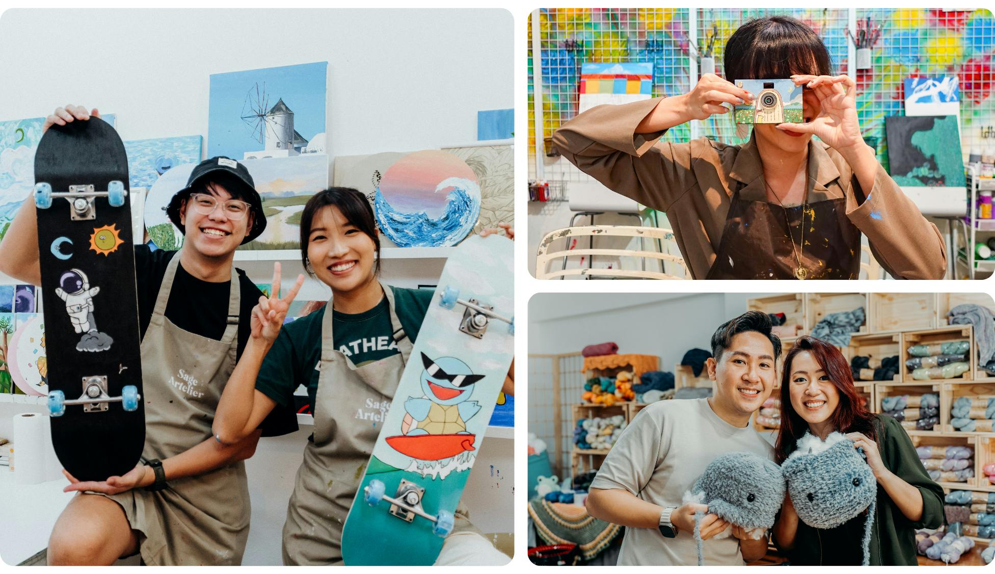Do a quirky workshop like paint a skateboard, your own camera or make a plushie!