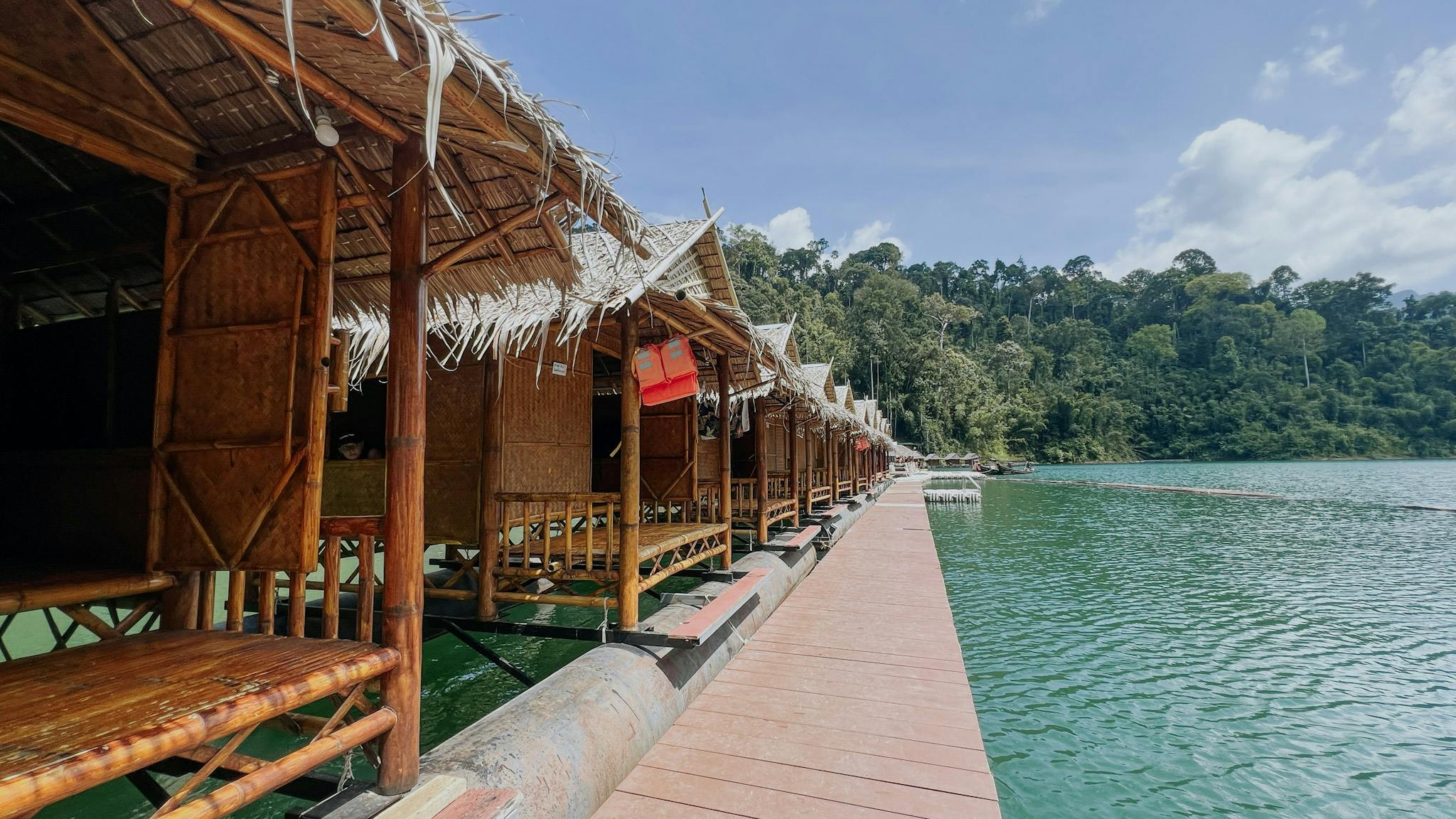 For unforgettable views, stay at a floating hut at Khao Sok National Park 