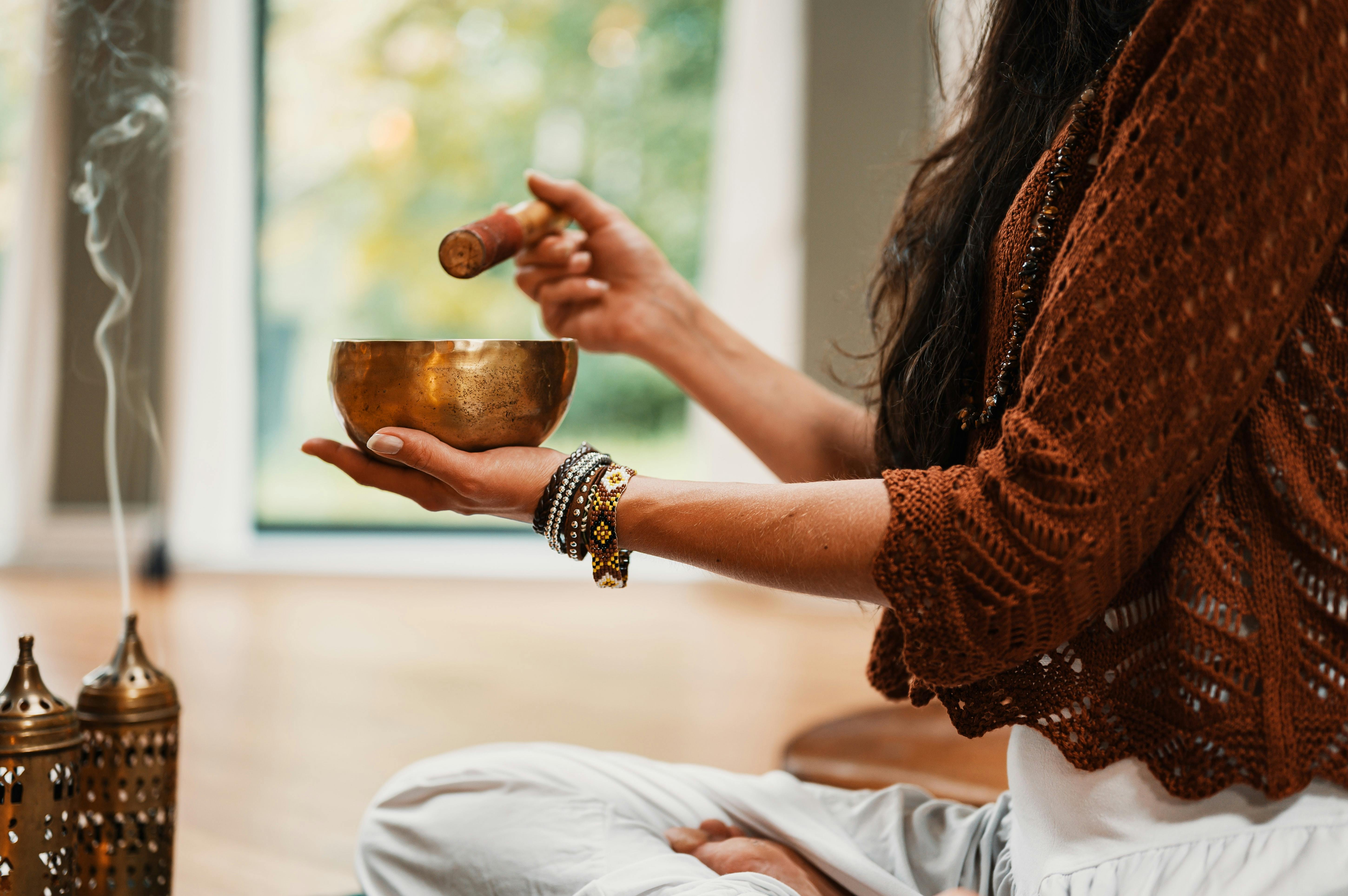 Relax and zen out with a calming sound healing session