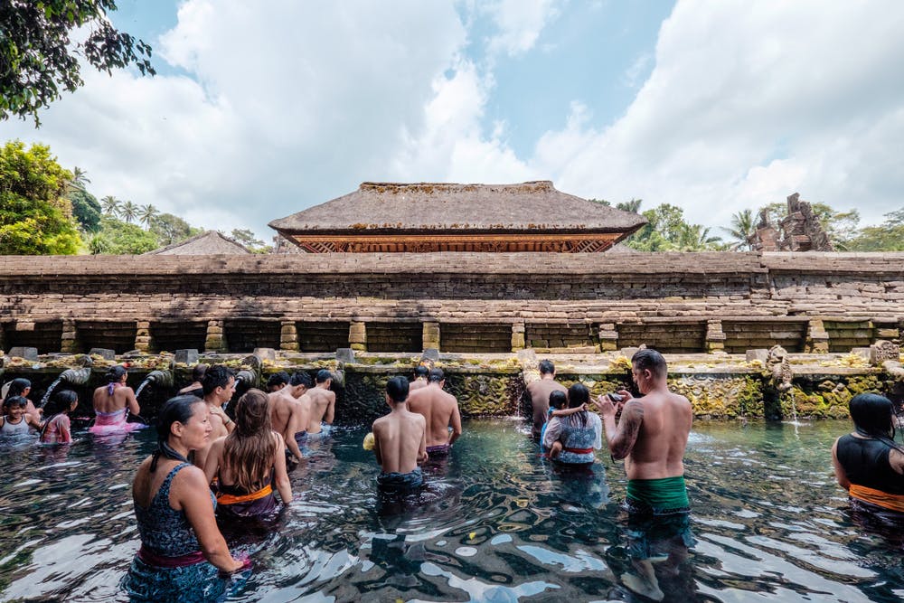 The Balinese carry out a purification ceremony as often as monthly to cleanse their energies  