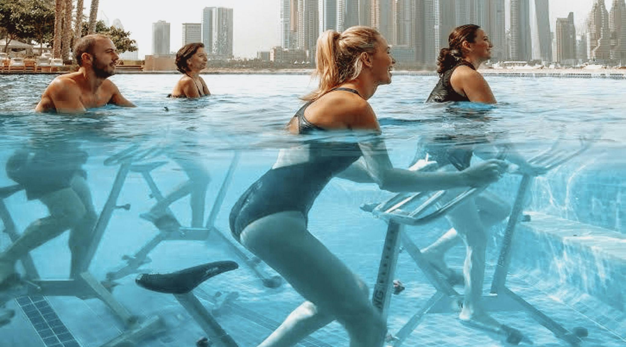 Don't worry about breaking out a sweat with underwater spinning!