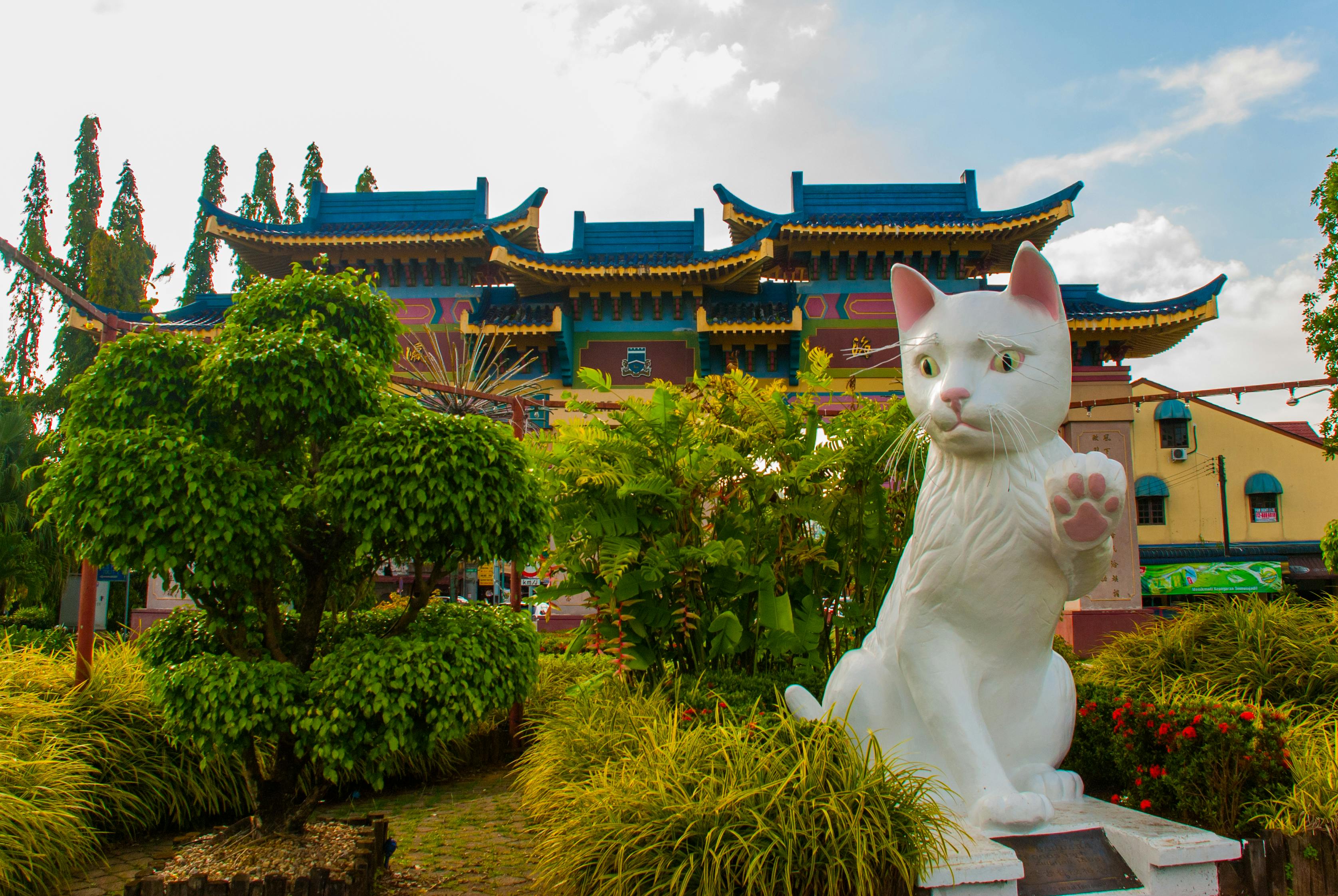 One of the first cat statues - at the South City Council in Kuching