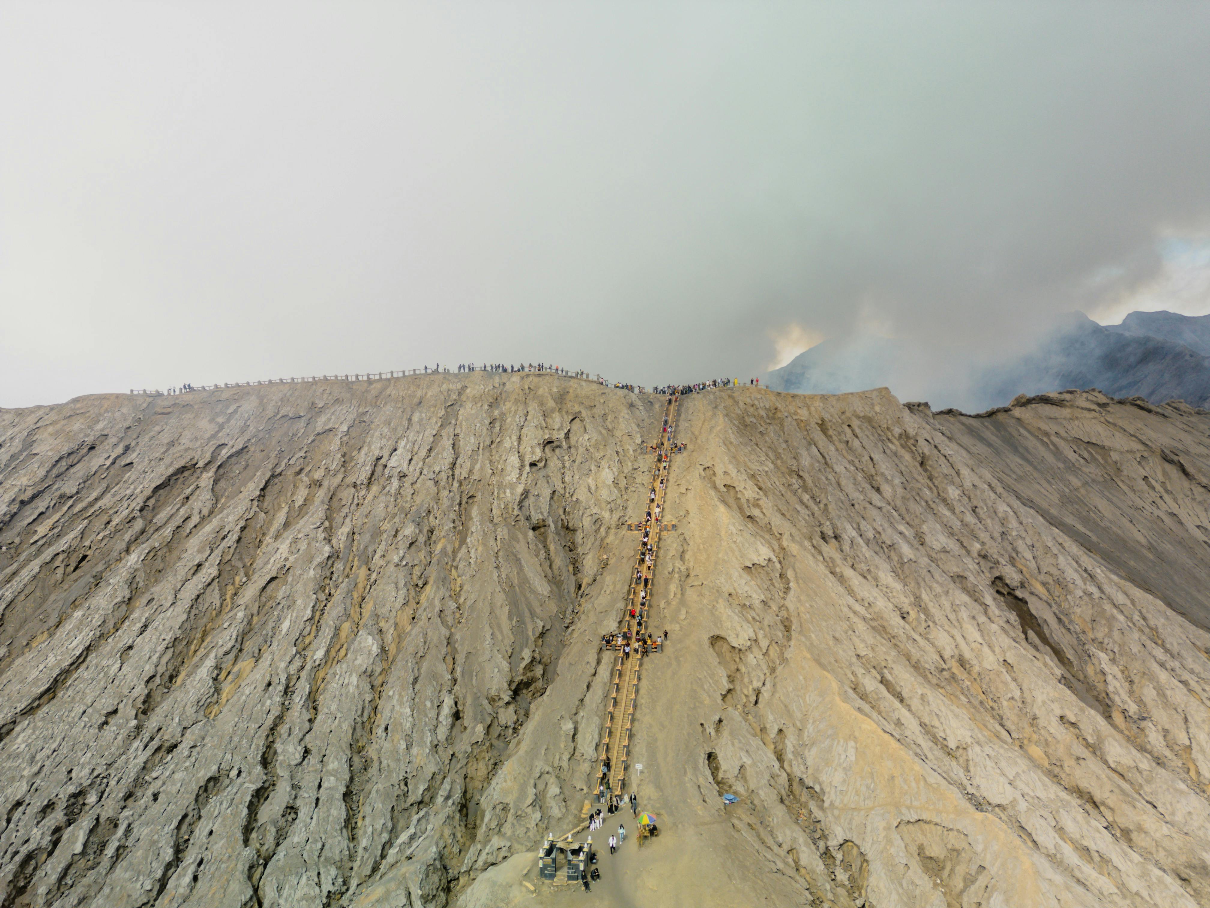 How hard is the hike to Mount Bromo rim?