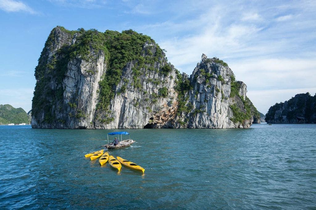 Bai Tu Long is the quietest bay with a similar karst landscape to Halong Bay
