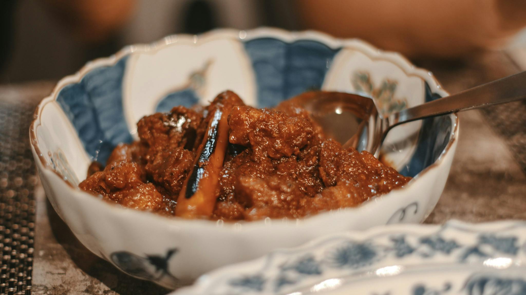 Babi Assam - Aunty Pek's award-winning dish; pork stewed in thick tamarind gravy 