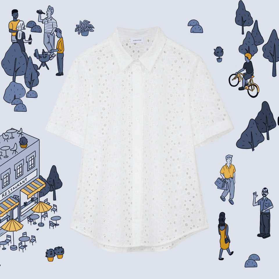 Bluse mit Lochstickerei | Seidensticker