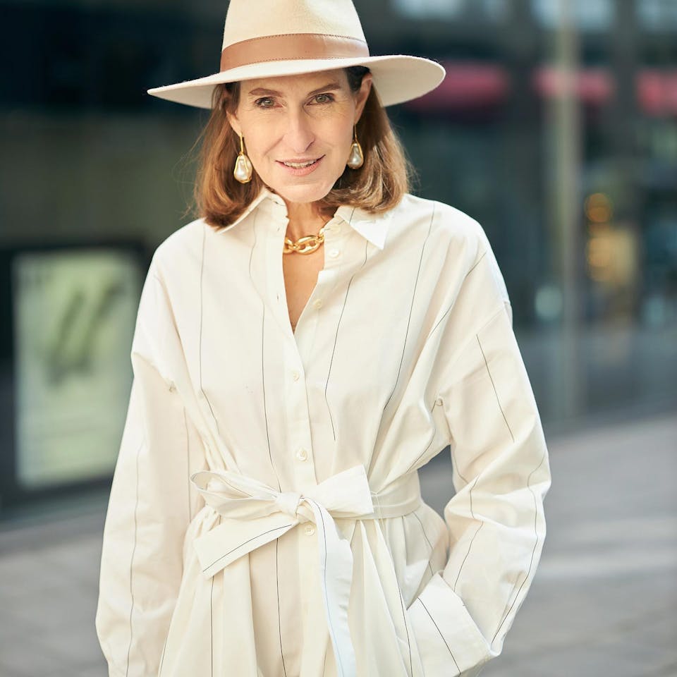 Streifenkleid in Offwhite glam-o-meter | Seidensticker