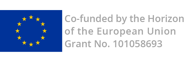 European Union Flag with text on the right that says co-funded by the Horizon of the European Union Grant No. 101058693