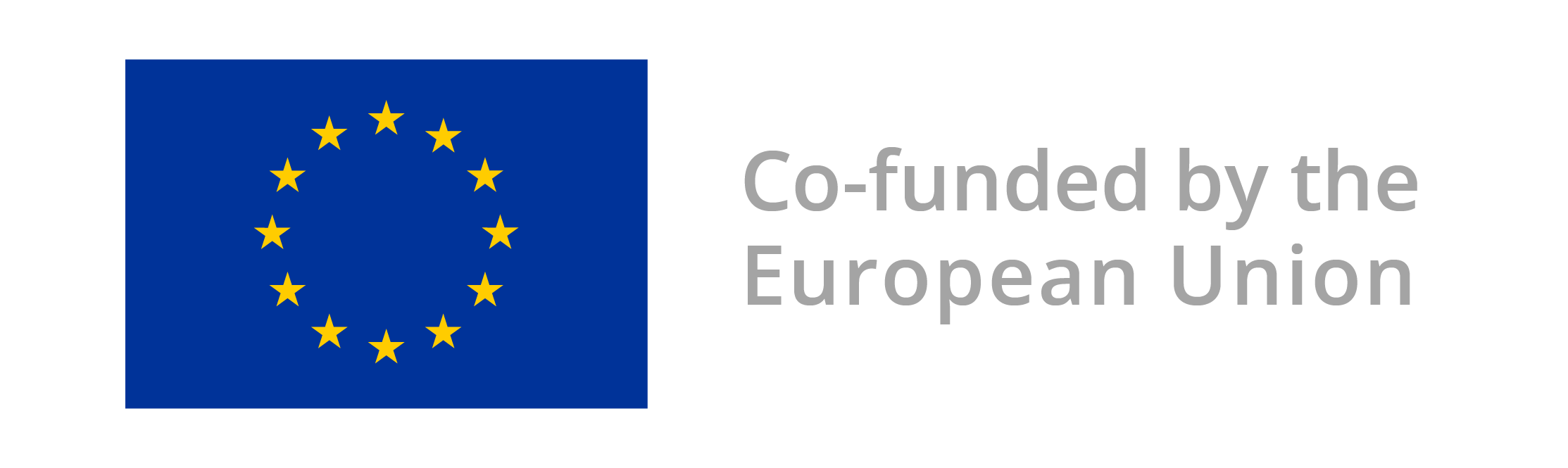 European Union Flag with text on the right that says co-funded by the European Union