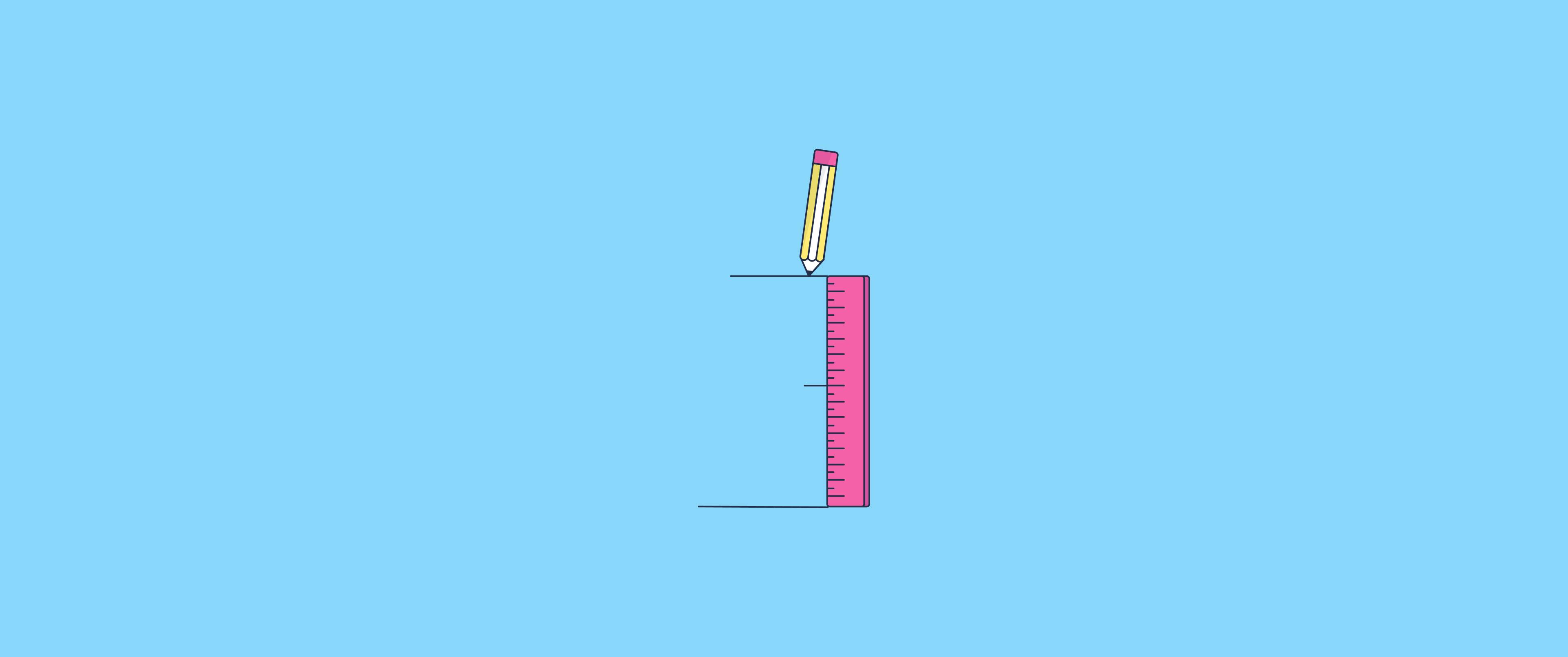 Illustration of a pencil alongside a ruler, symbolizing the analysis and measurement of investment performance.