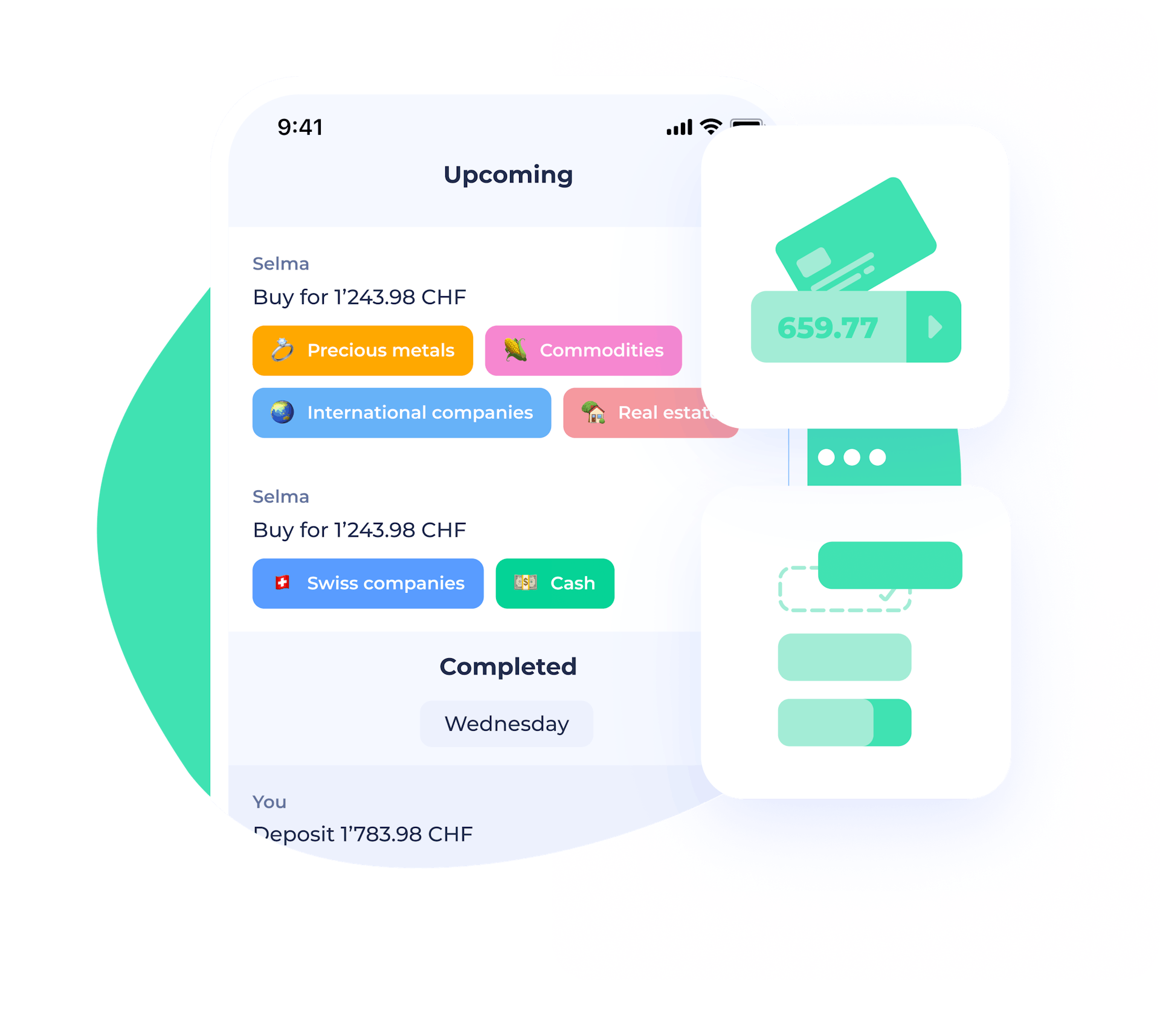 Selma log screen with automated transactions