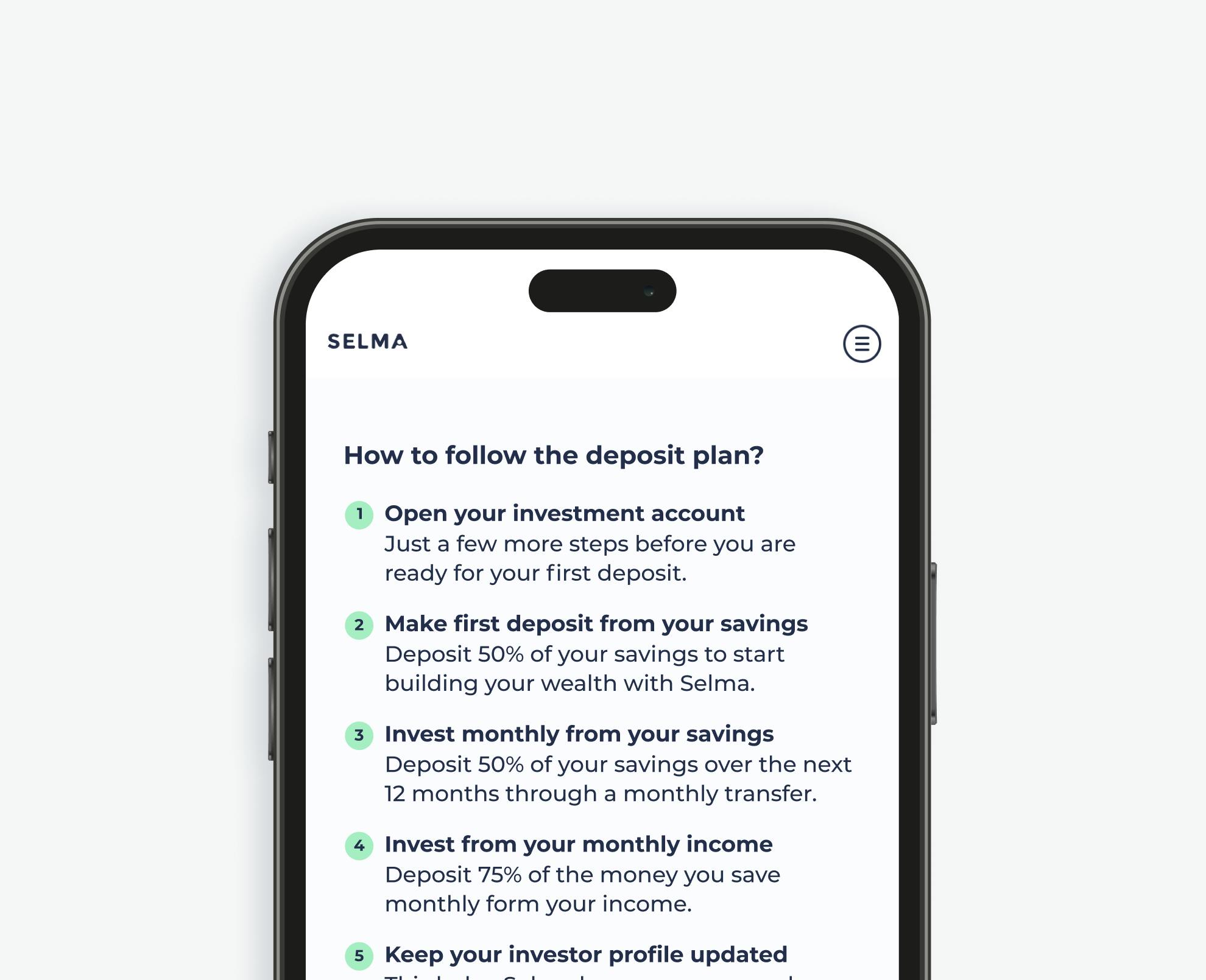 deposit plan shown on a mobile phone - how to follow the deposit plan?