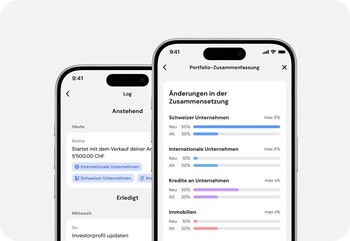 Mobile Ansicht von Zuweisungsänderungen