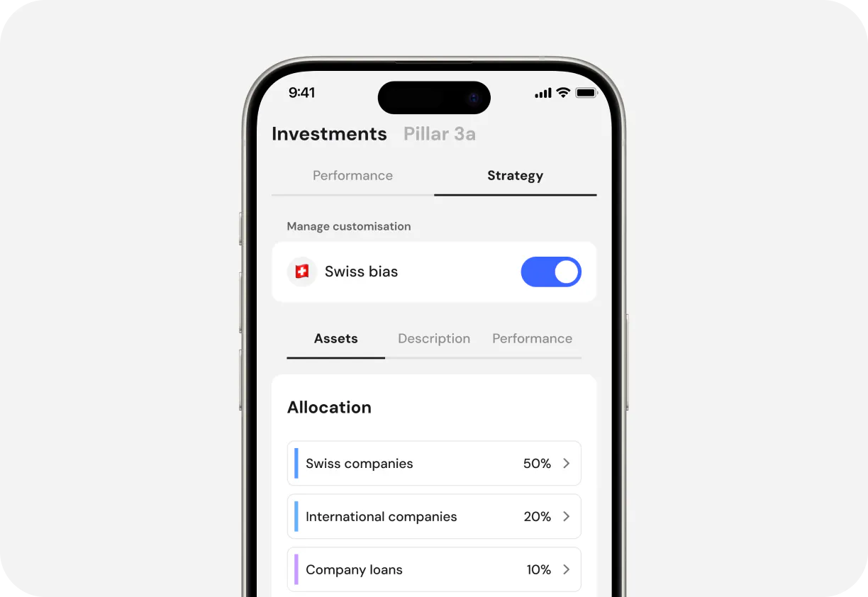 Mobile-View vo de aktiviertä Swiss-Bias-Funktion