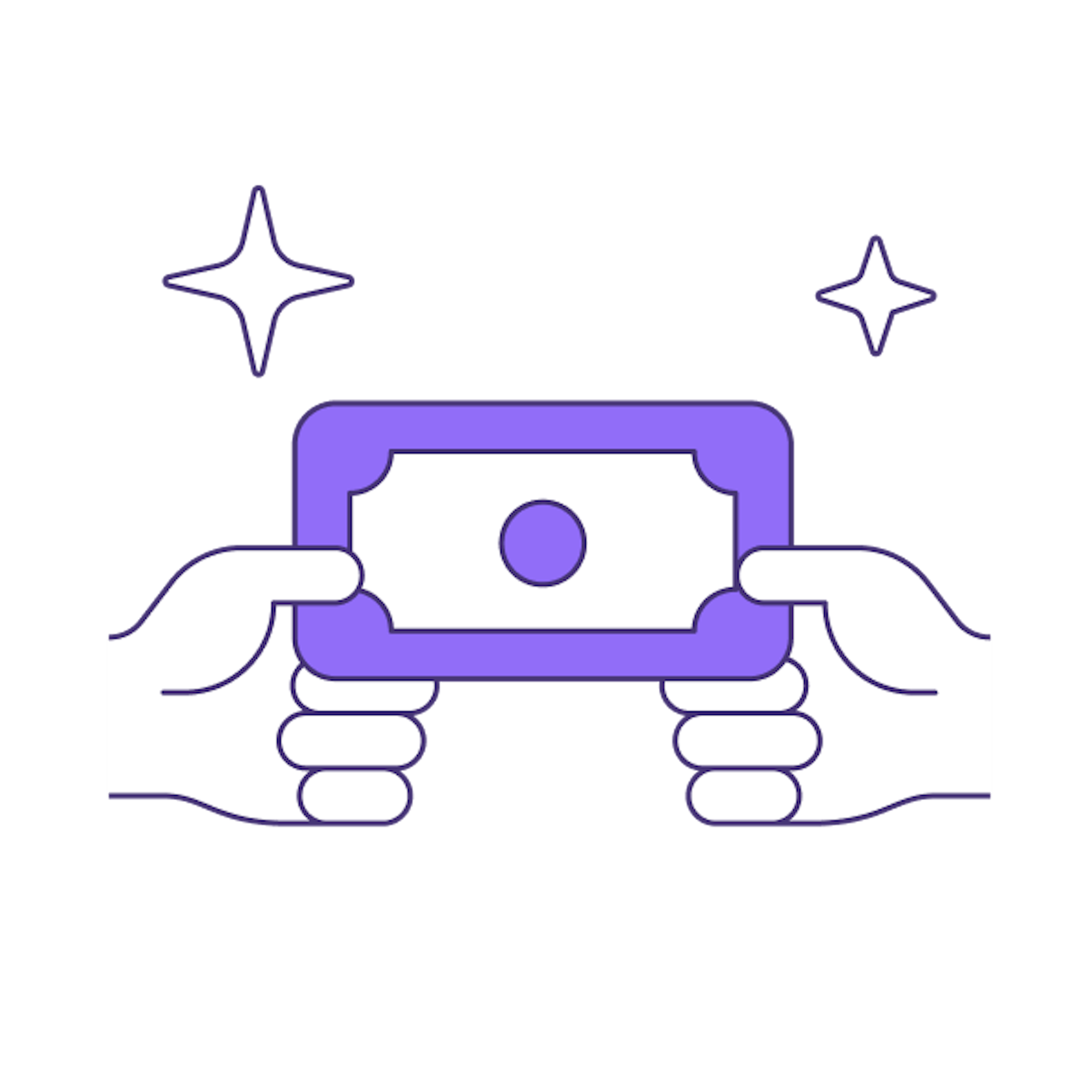 Illustration of hands exchanging money
