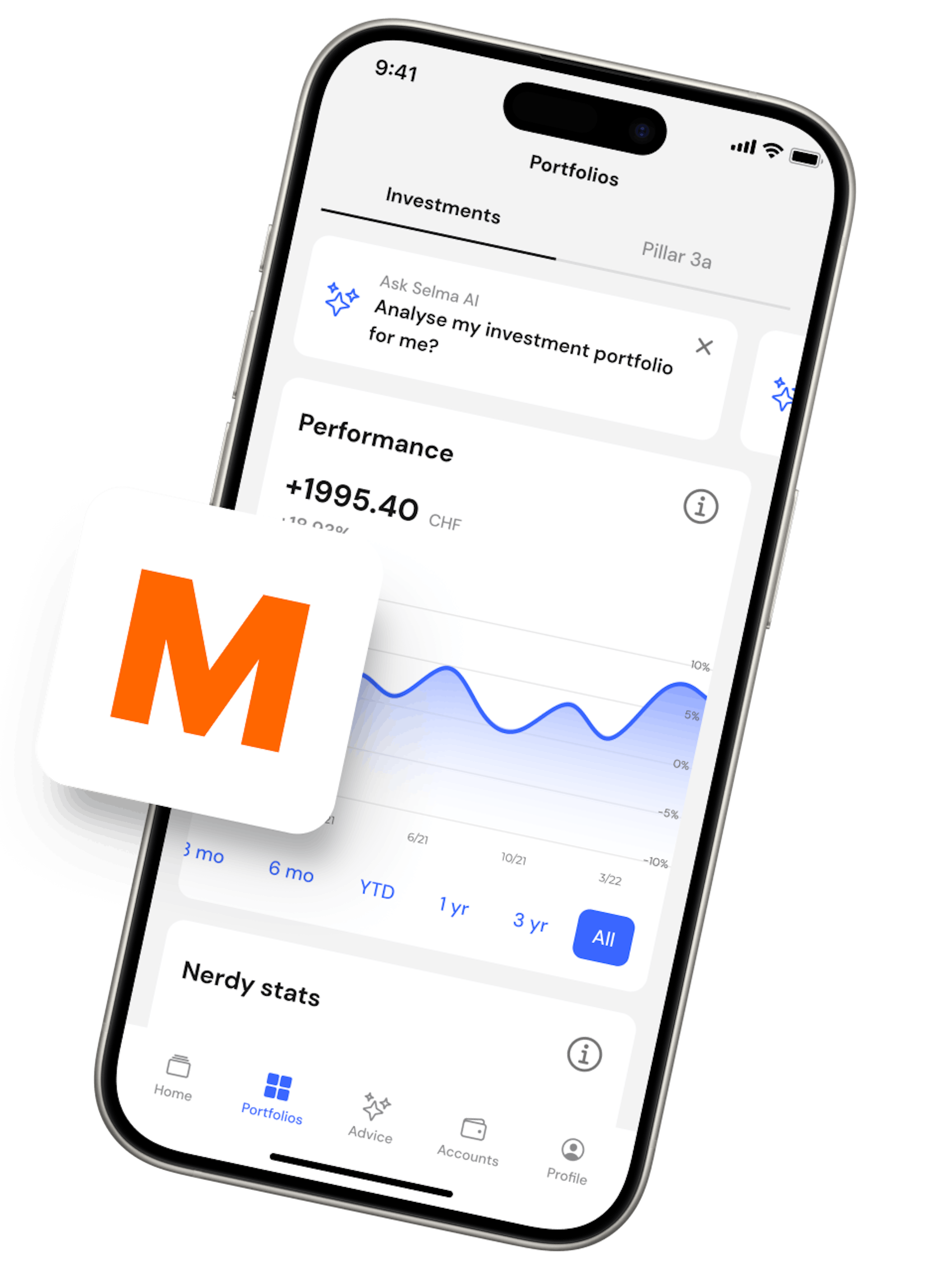 Image of Selma mobile app with Migros logo