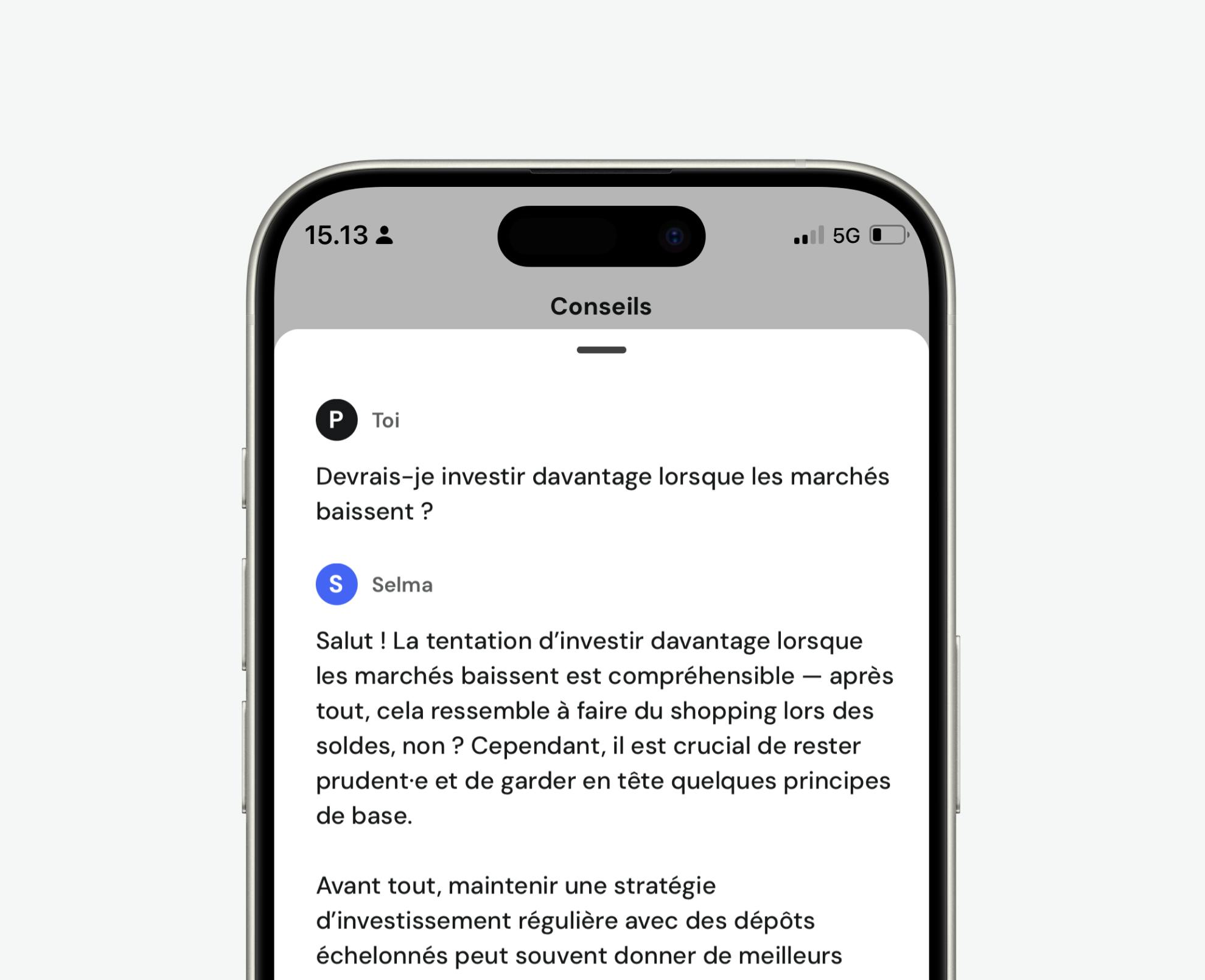 Screenshot from mobile app of Featured content