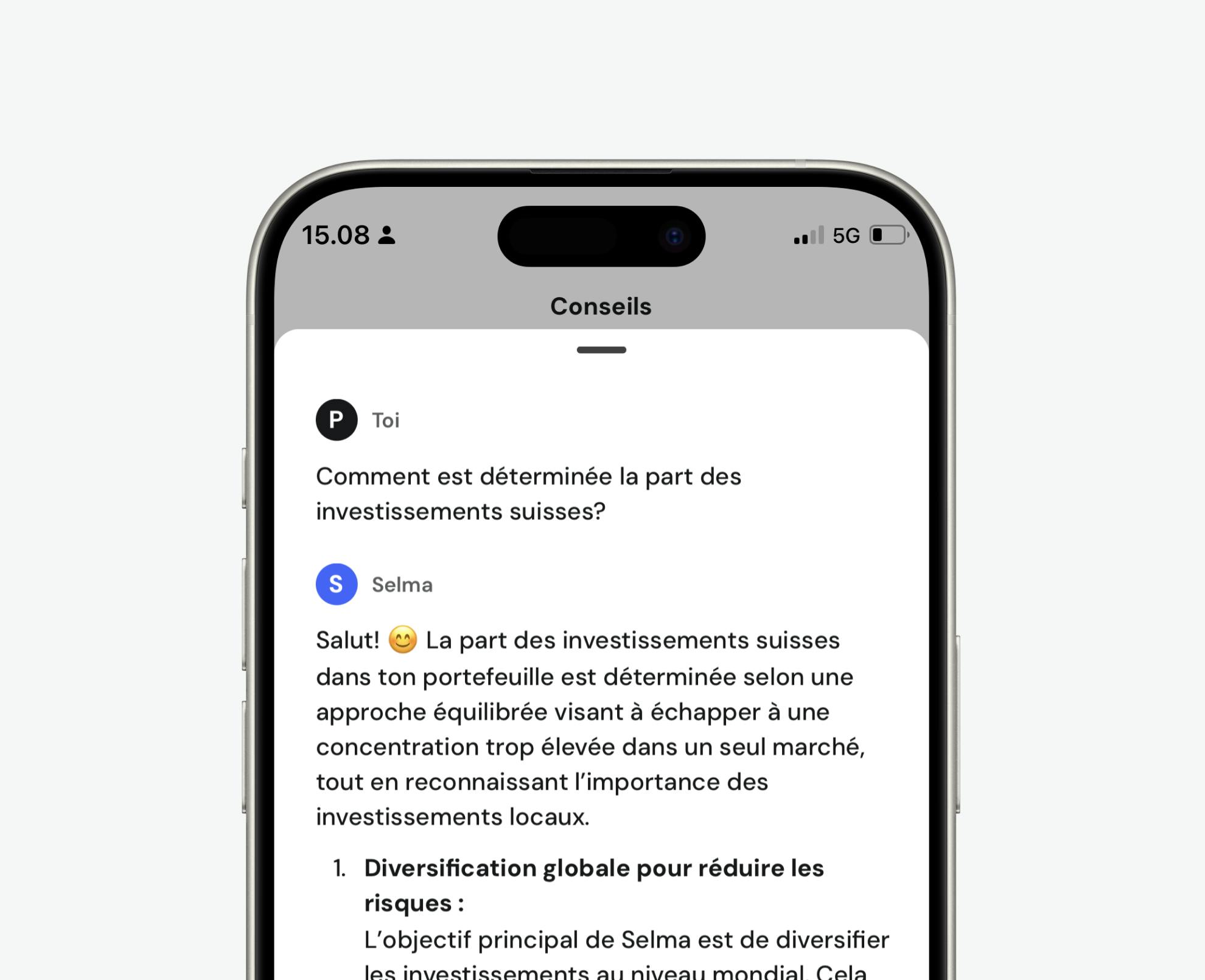 Screenshot of Selma AI advice on strategy