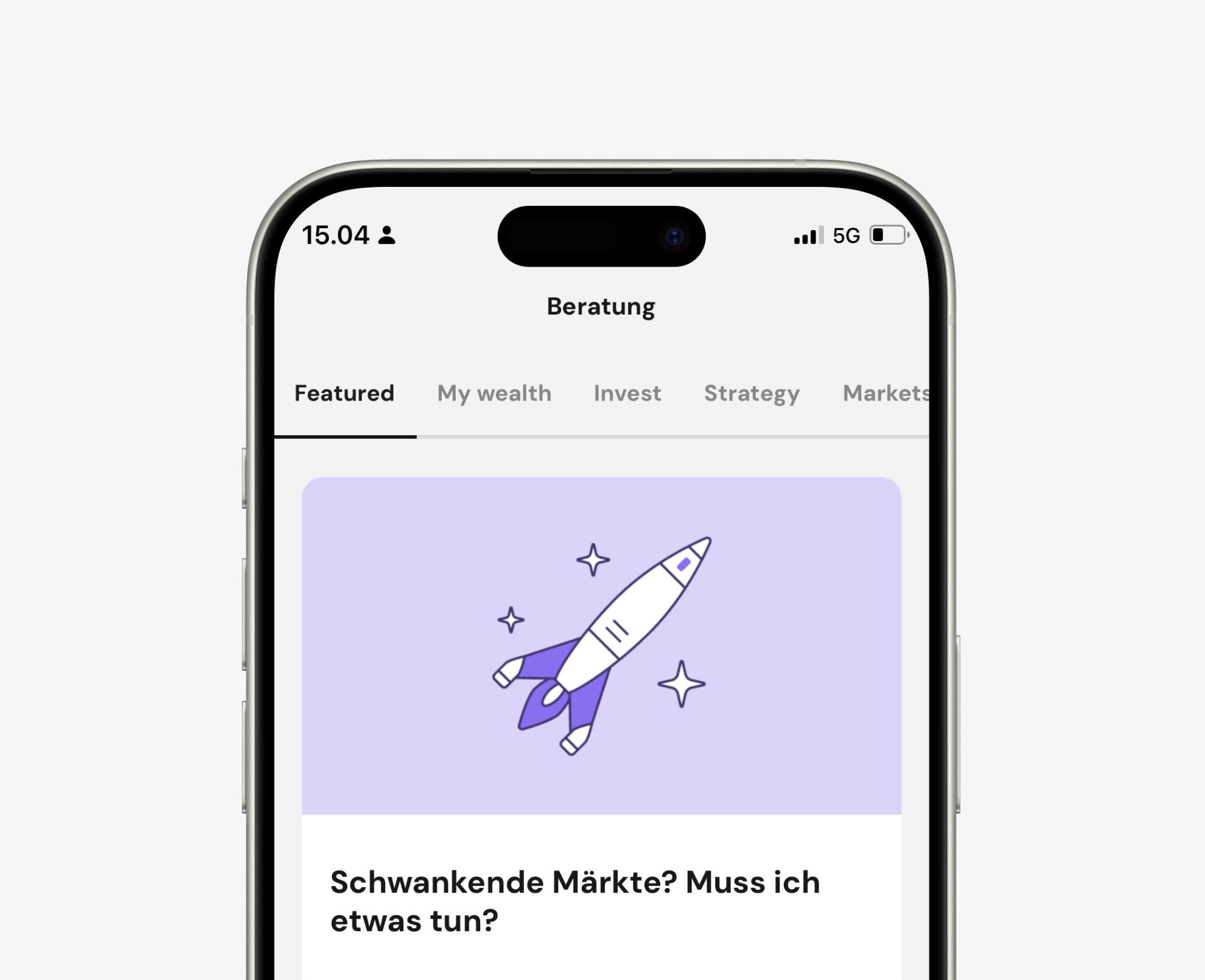 Screenshot from mobile app showing featured content