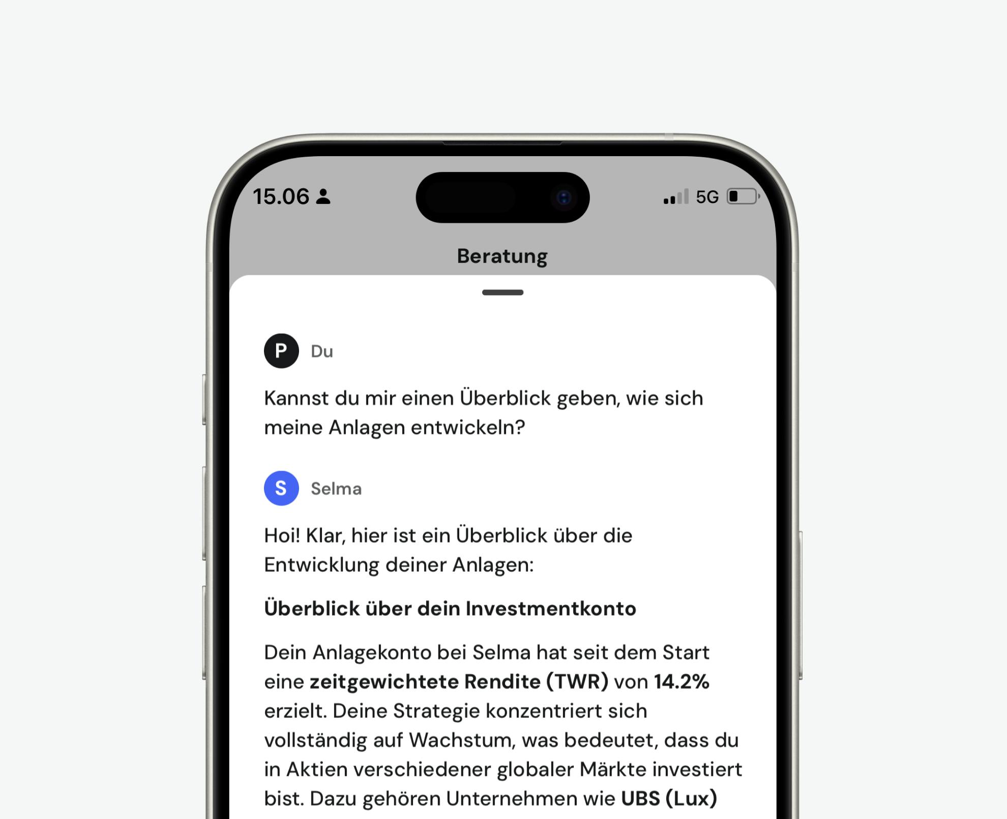Screenshot of Selma AI advice on performance