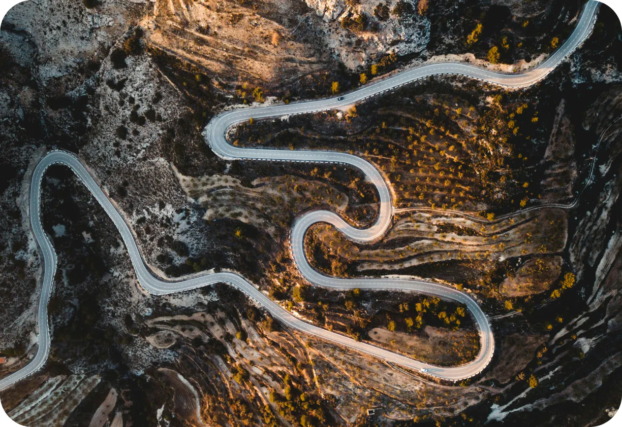 Image aérienne d'une route