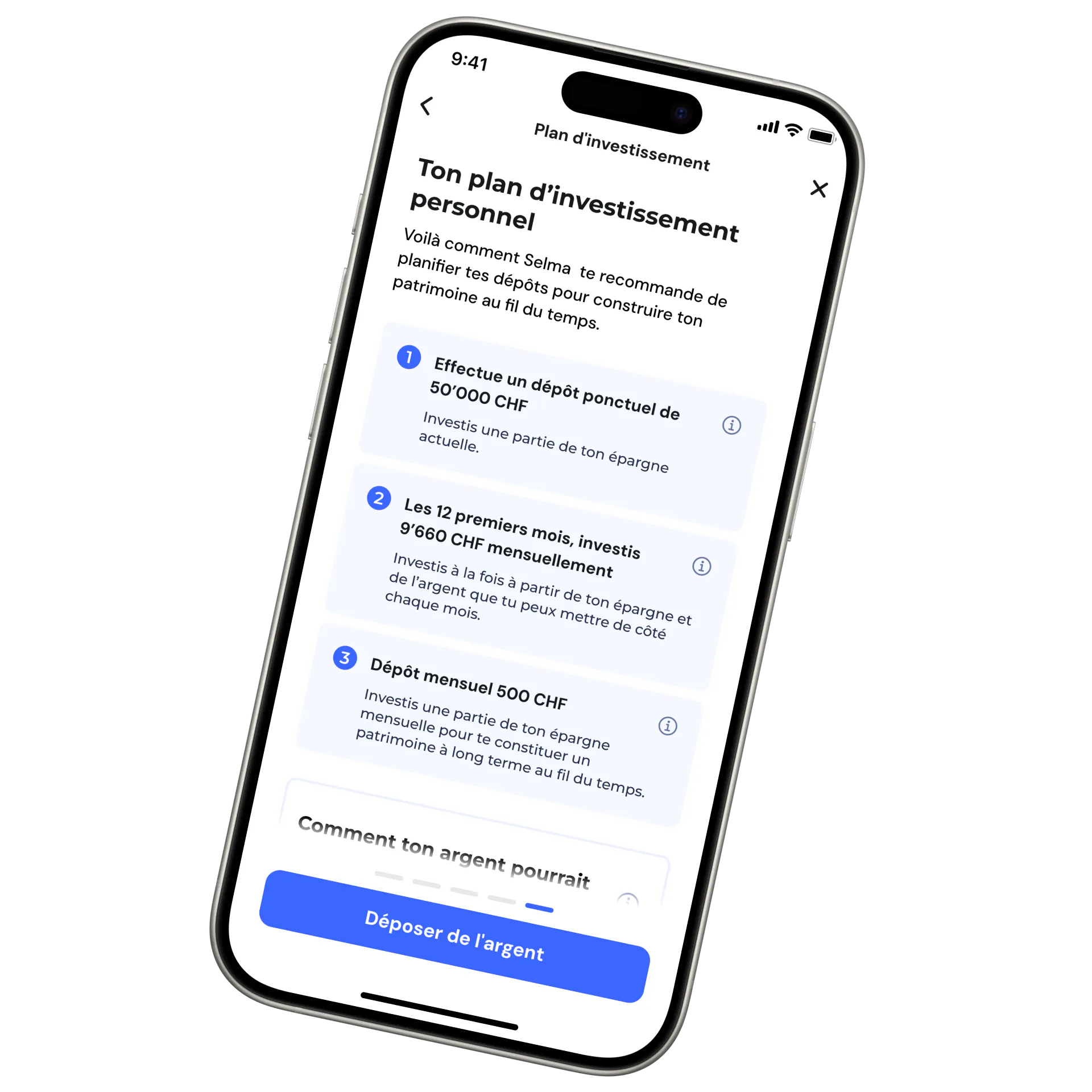 Image d'un plan de dépôt personnel proposé