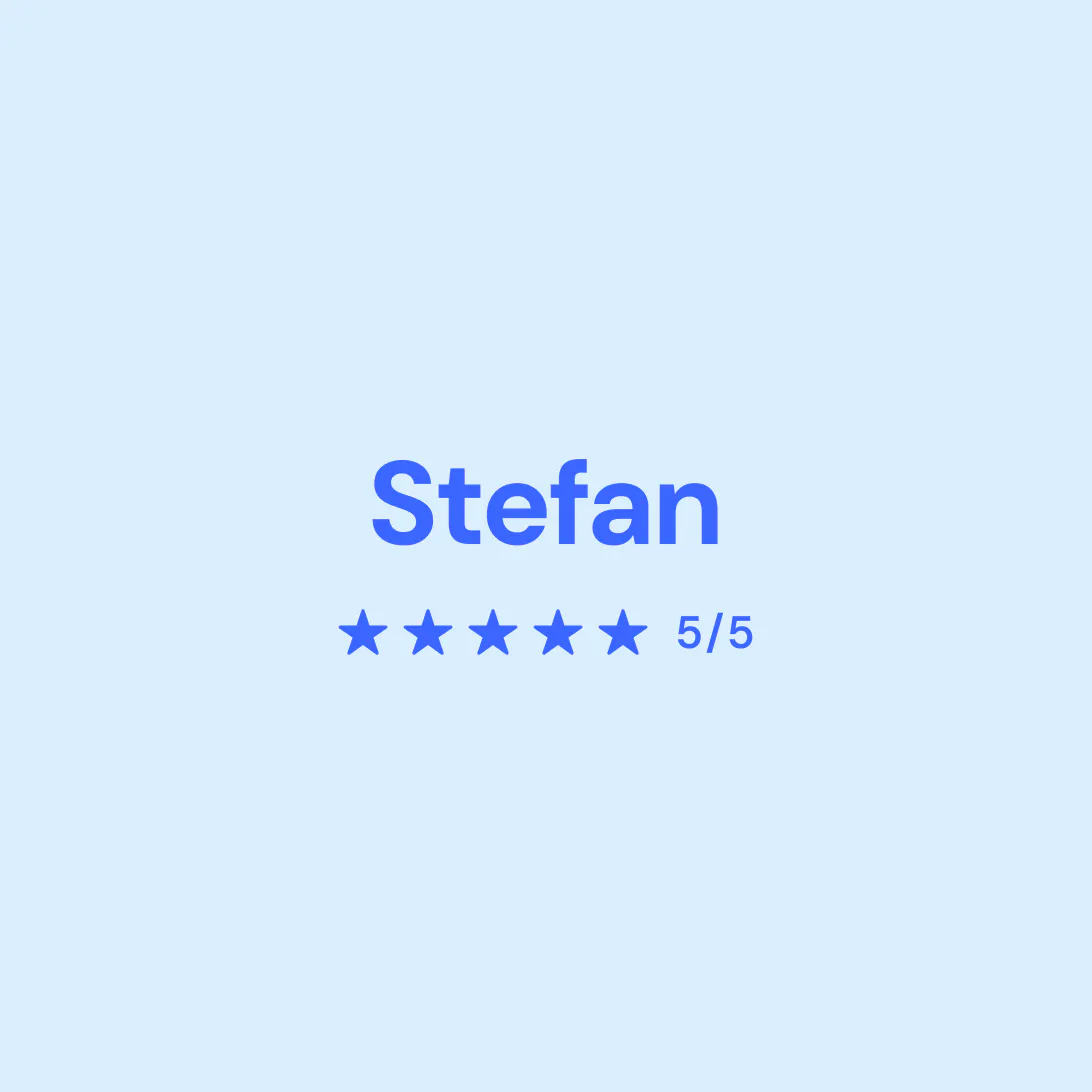 Image of Stefan's score of 5/5