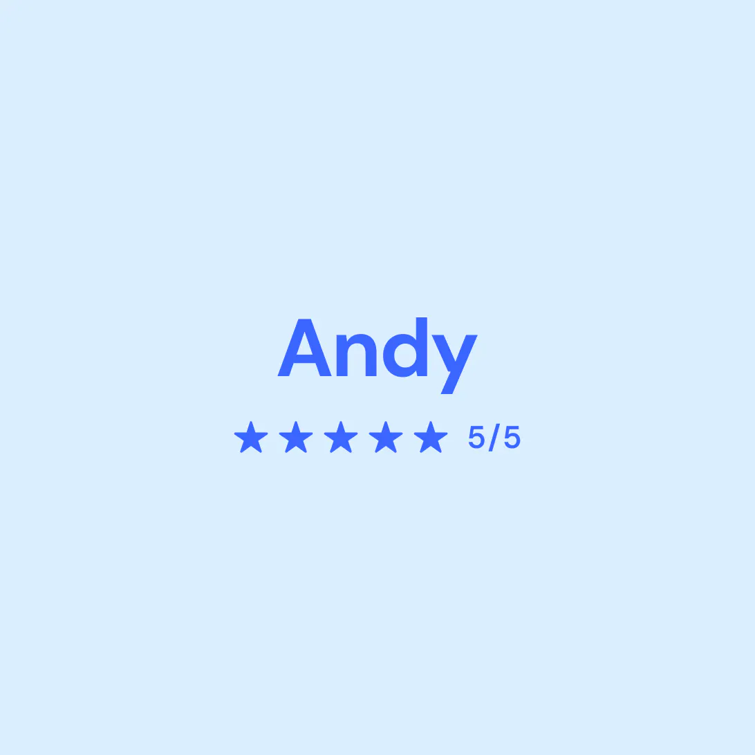 Image of Andy's score of 5/5