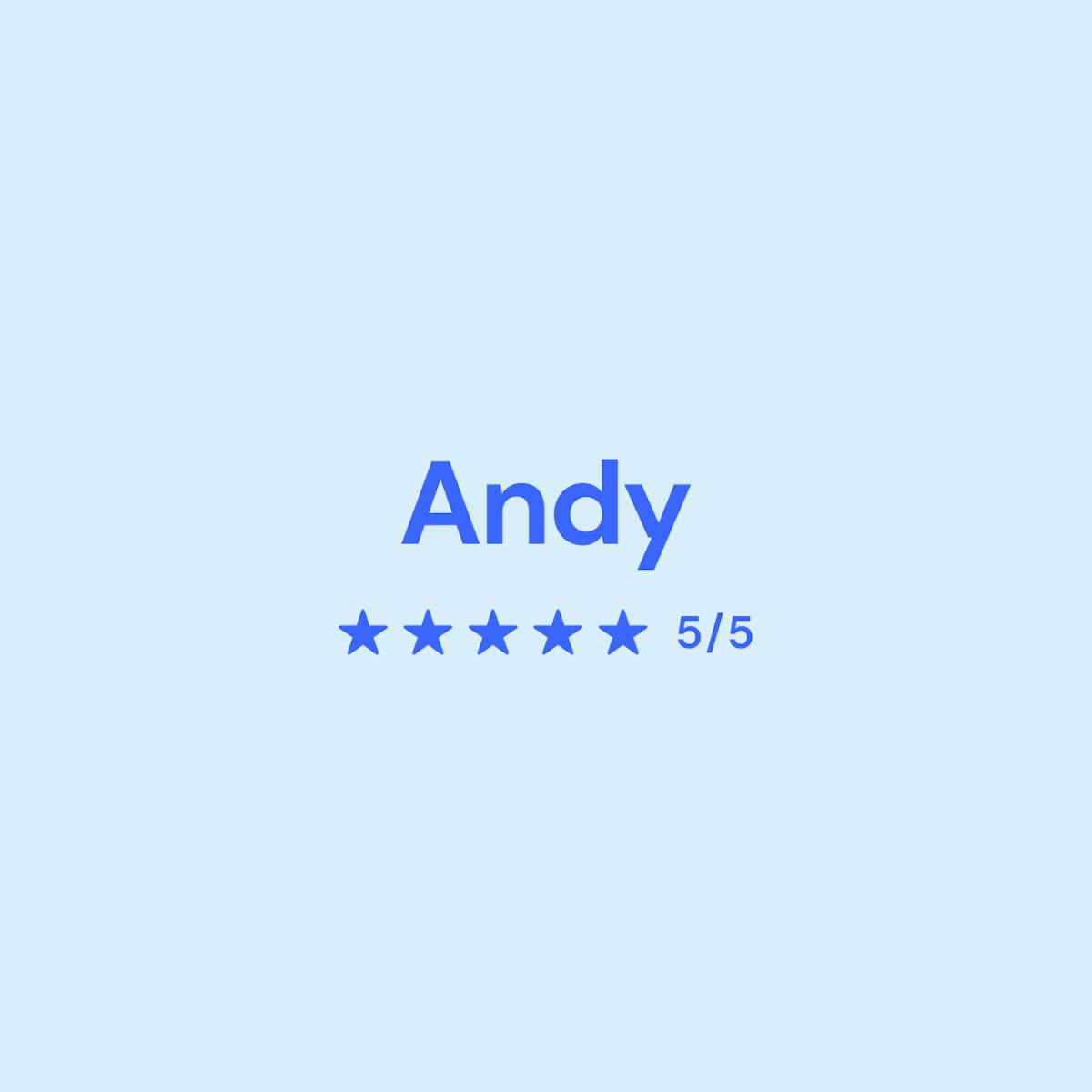 Image of Andy's score of 5/5
