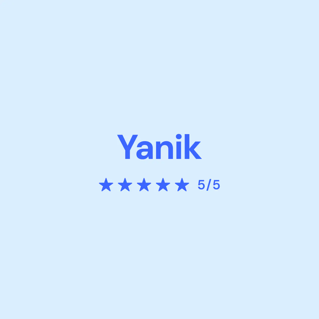 Image of Yanik's score of 5/5