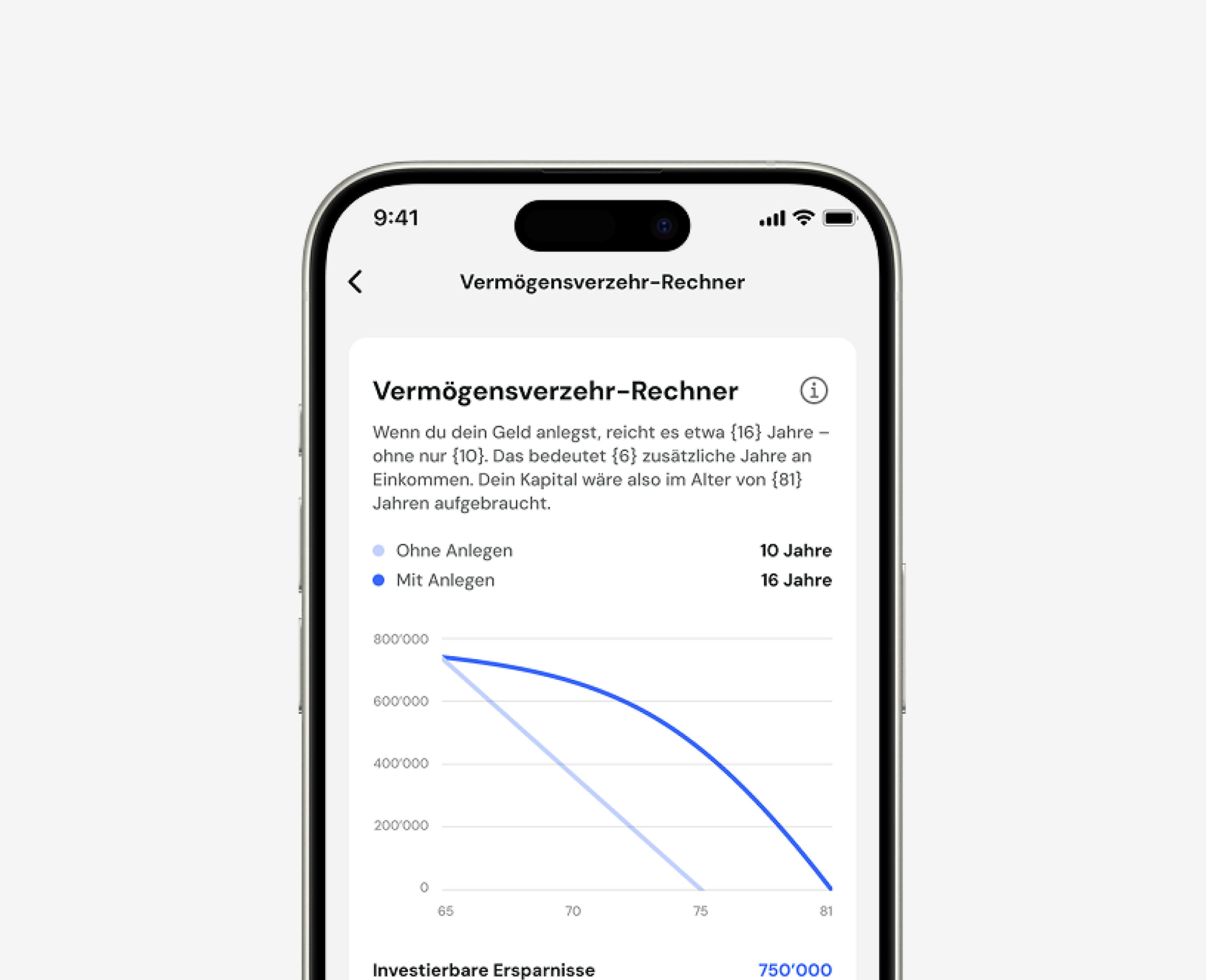 Darstellung von Selmas Vermögensverzehr-Rechner