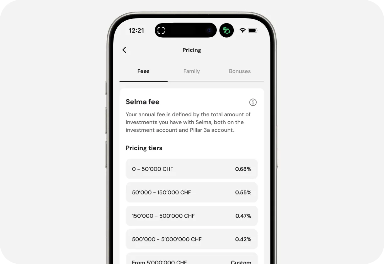 Pricing tiers App preview
