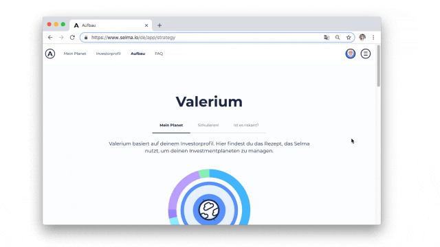 Interface utilisateur du site Web Selma qui te montre comment opter pour une stratégie durable.