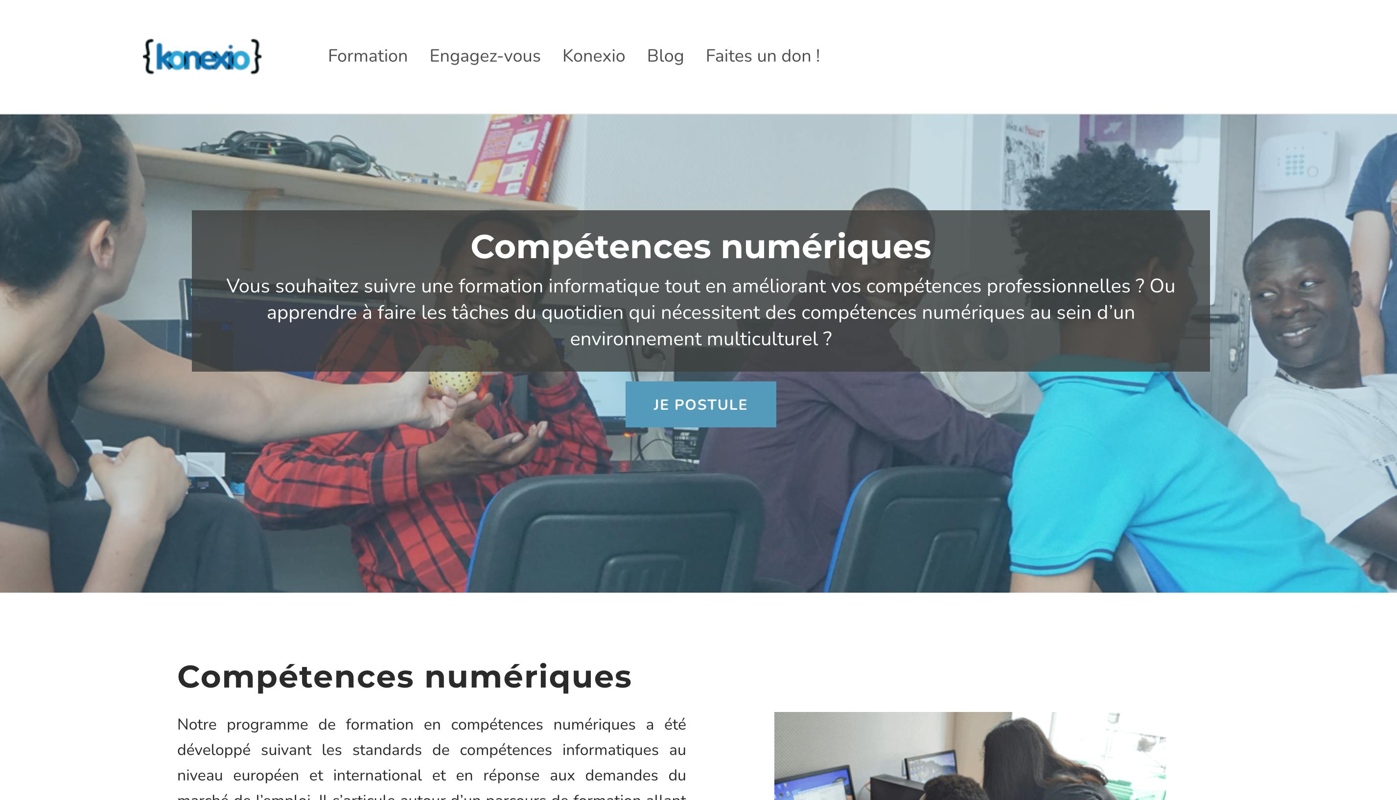 Site internet de Konexio, co-fondatrice Jean Guo