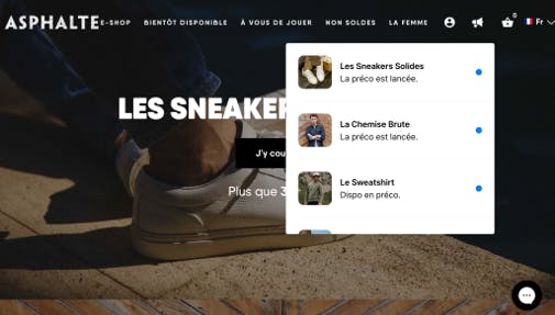 Asphalte, Notifications web avec Wisp