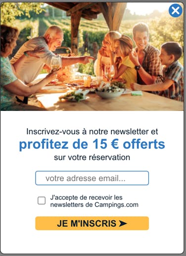Campings.com, collecte onsite avec wisepops