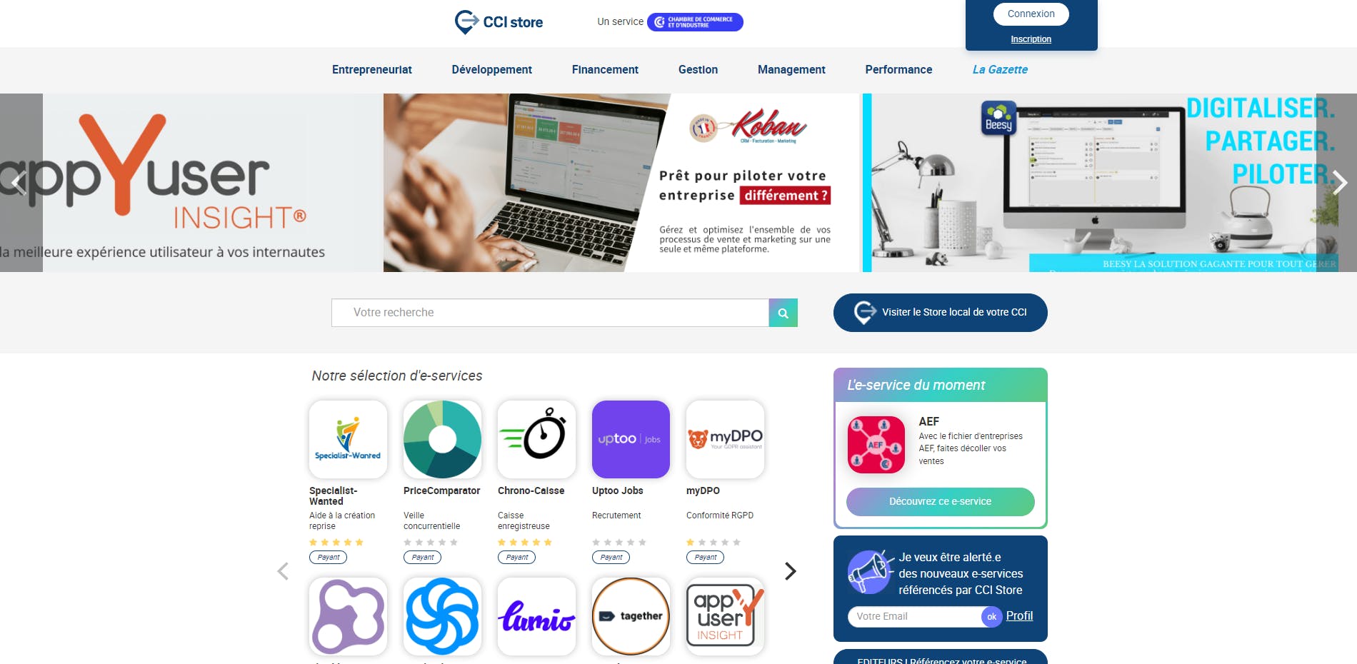 Site internet CCI Store