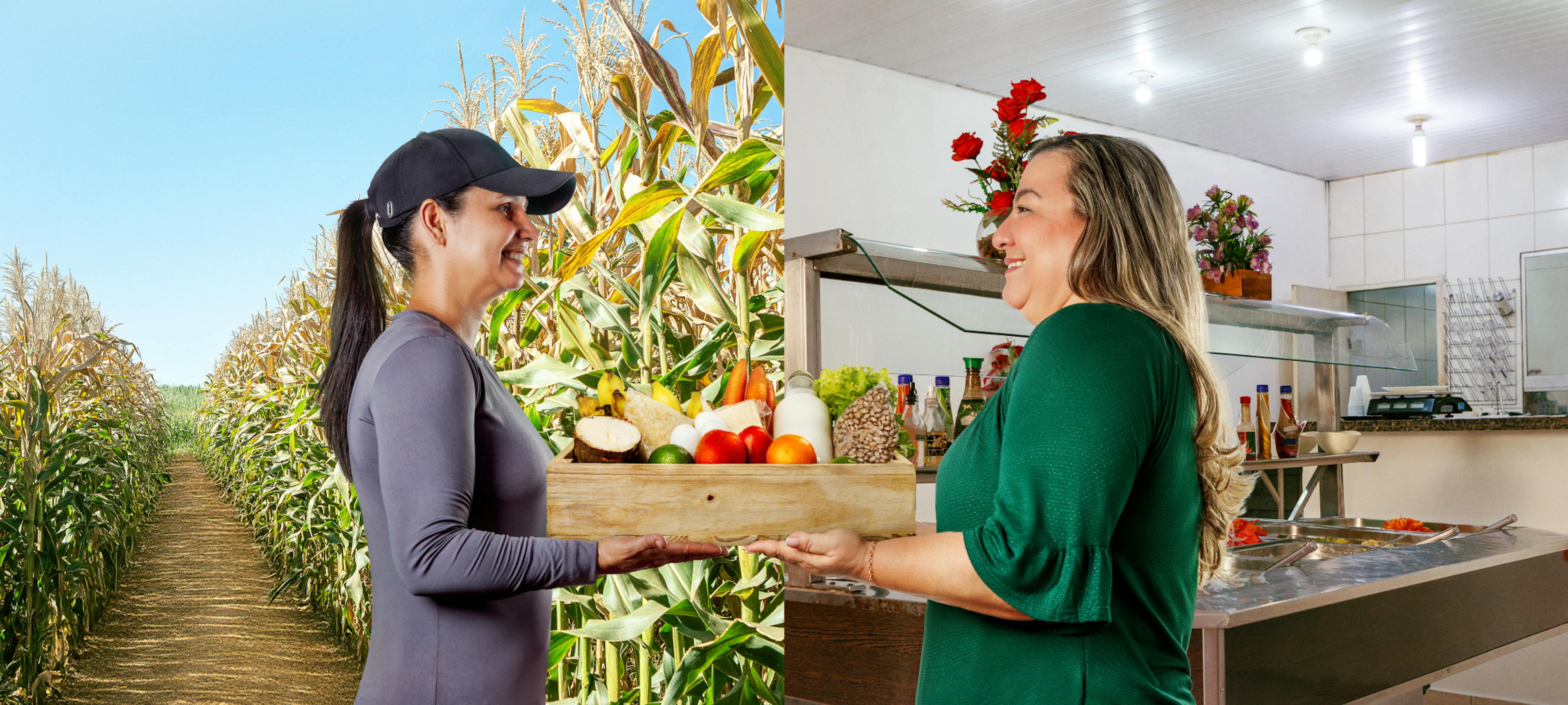 Produtora Rural de Tangará da Serra - MT entregando produtos para Dona de restaurante de Cuiabá - MT