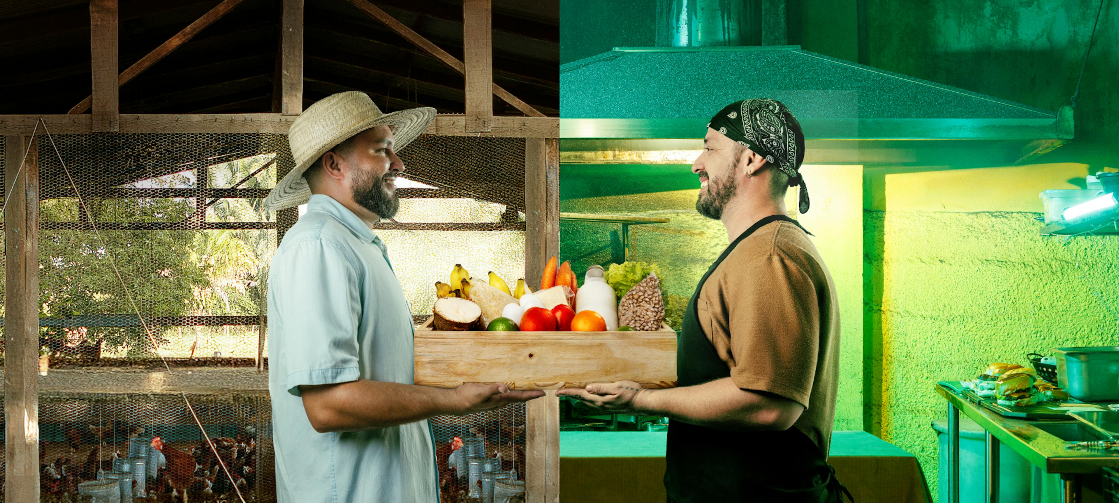 Produtor Rural de Ji-Paraná - RO entregando produtos para Chef de Porto Velho - RO