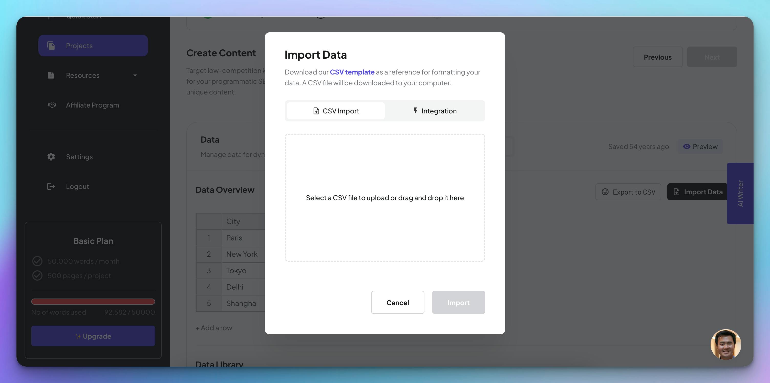 Step 4 - Import CSV