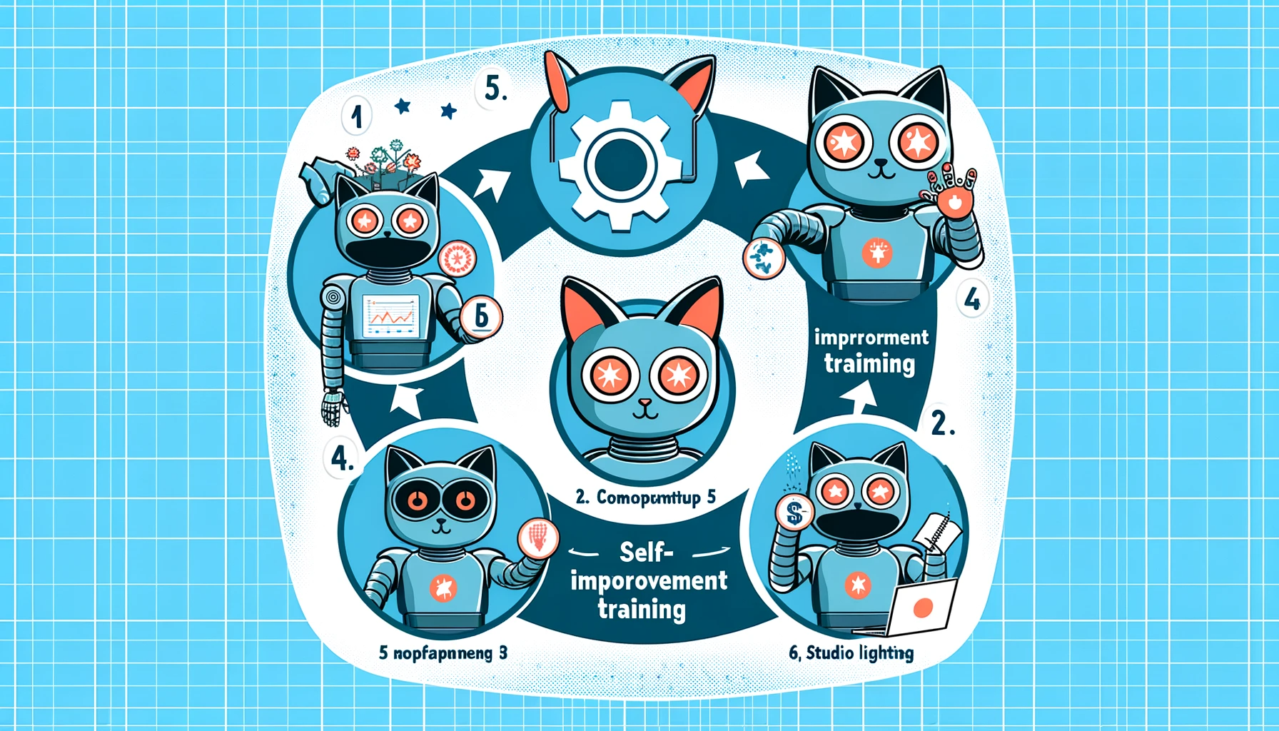 The self improvement training cycle of DeepMinds Robocat