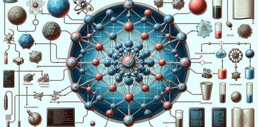 Representation of GNoME creating new chemical structures