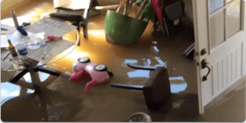 Flooded living room