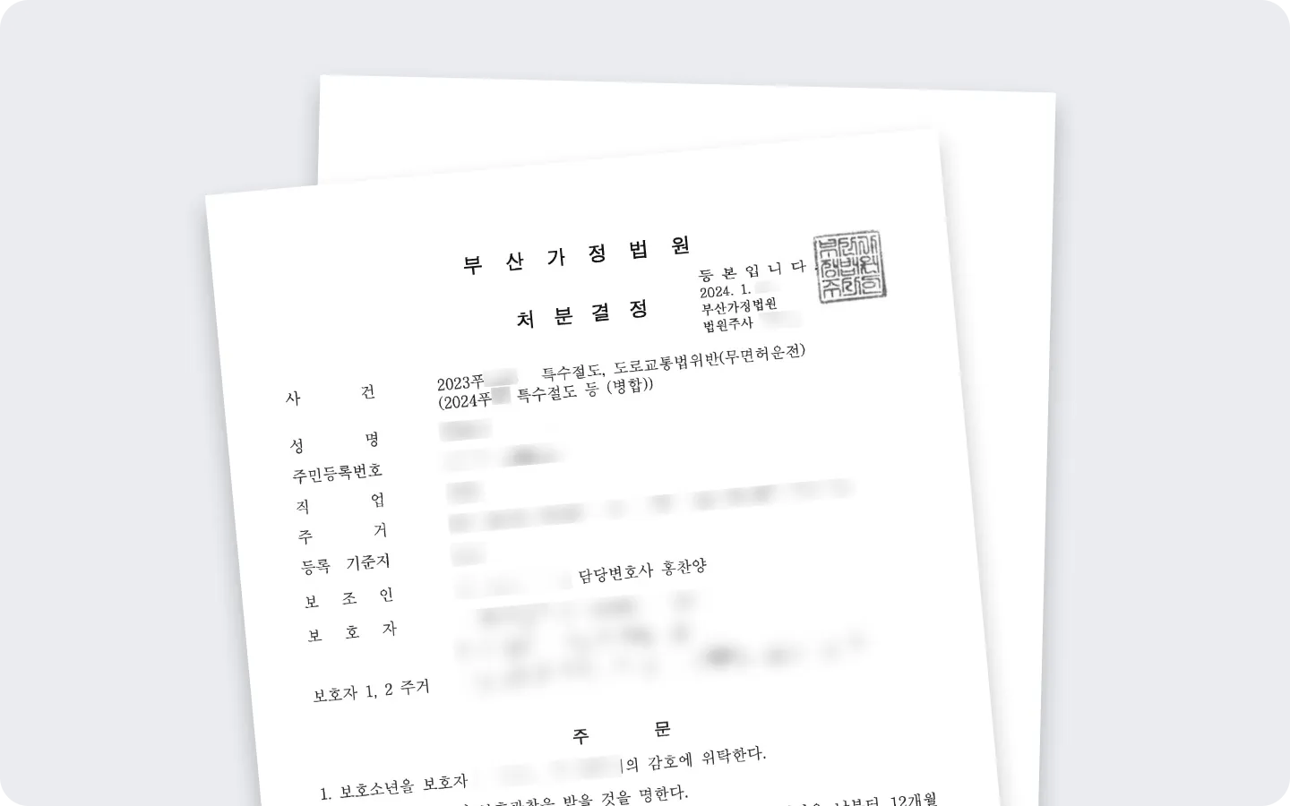 특수절도 1, 4호 보호처분 이미지 1