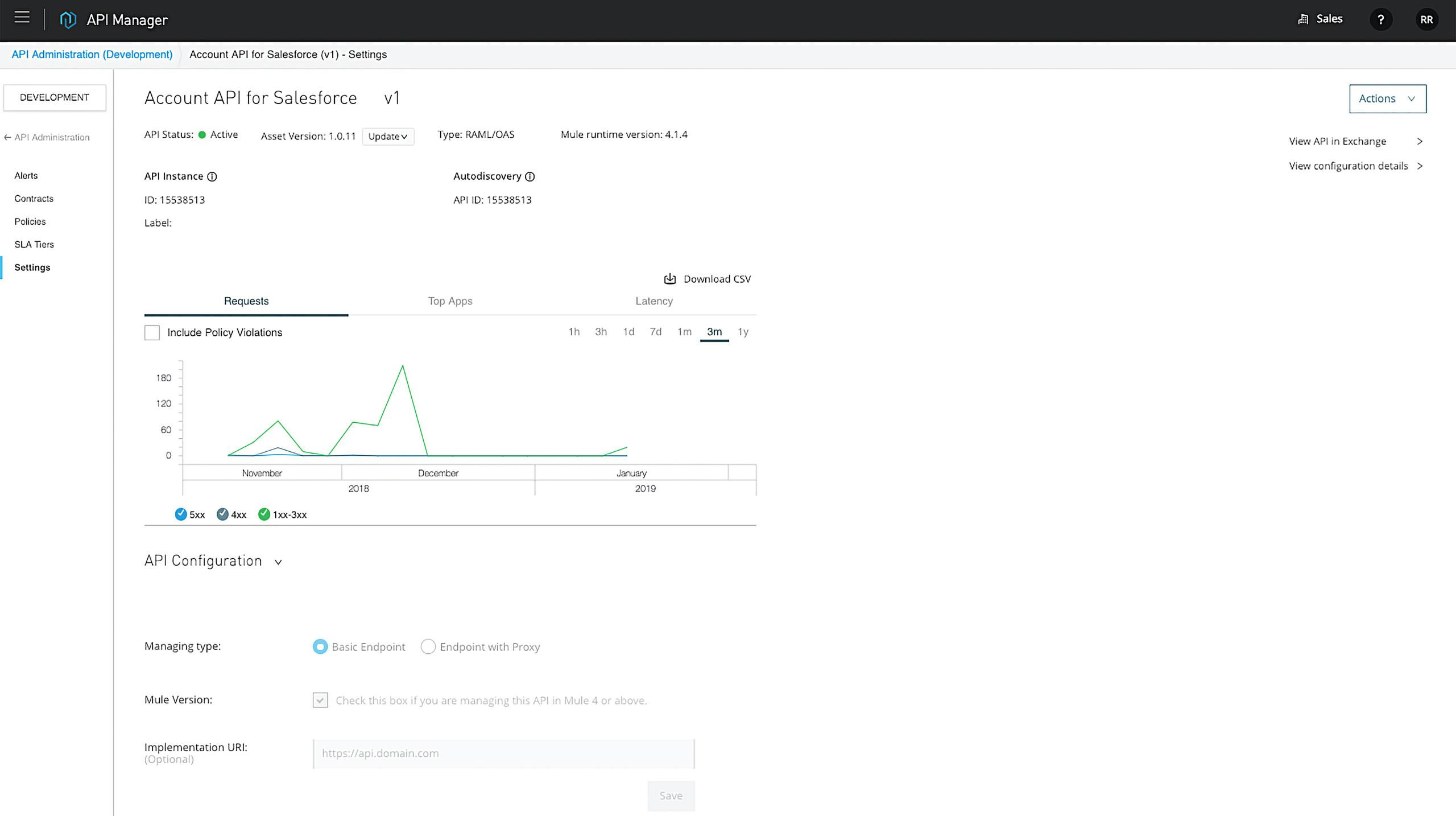 Manage APIs