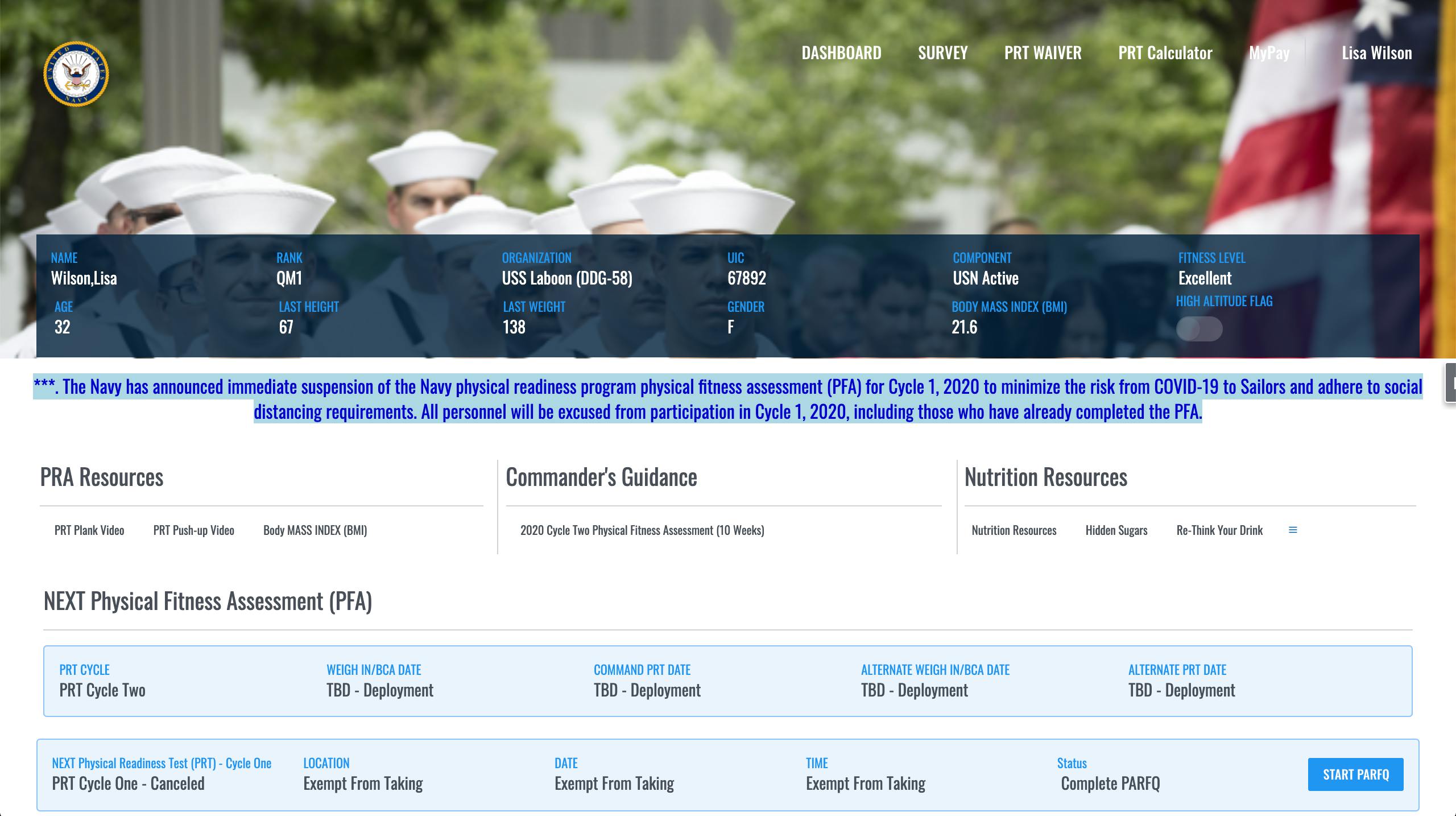 Program Fitness Assessment