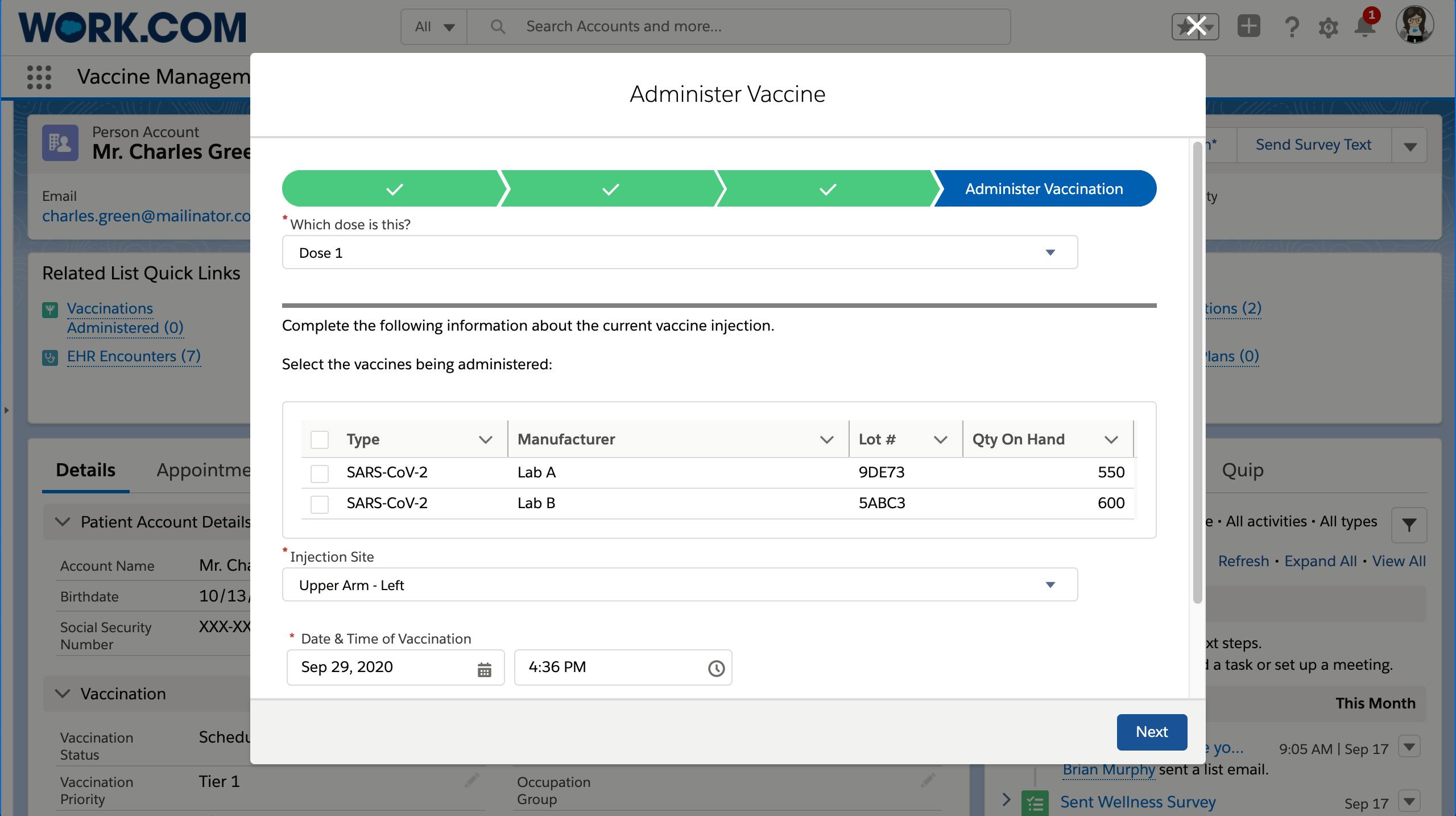 Clinical Vaccine Administration