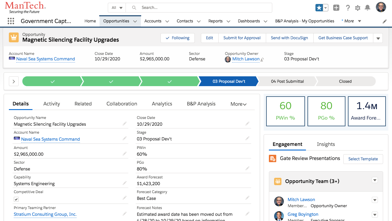 Track Opportunity Progress
