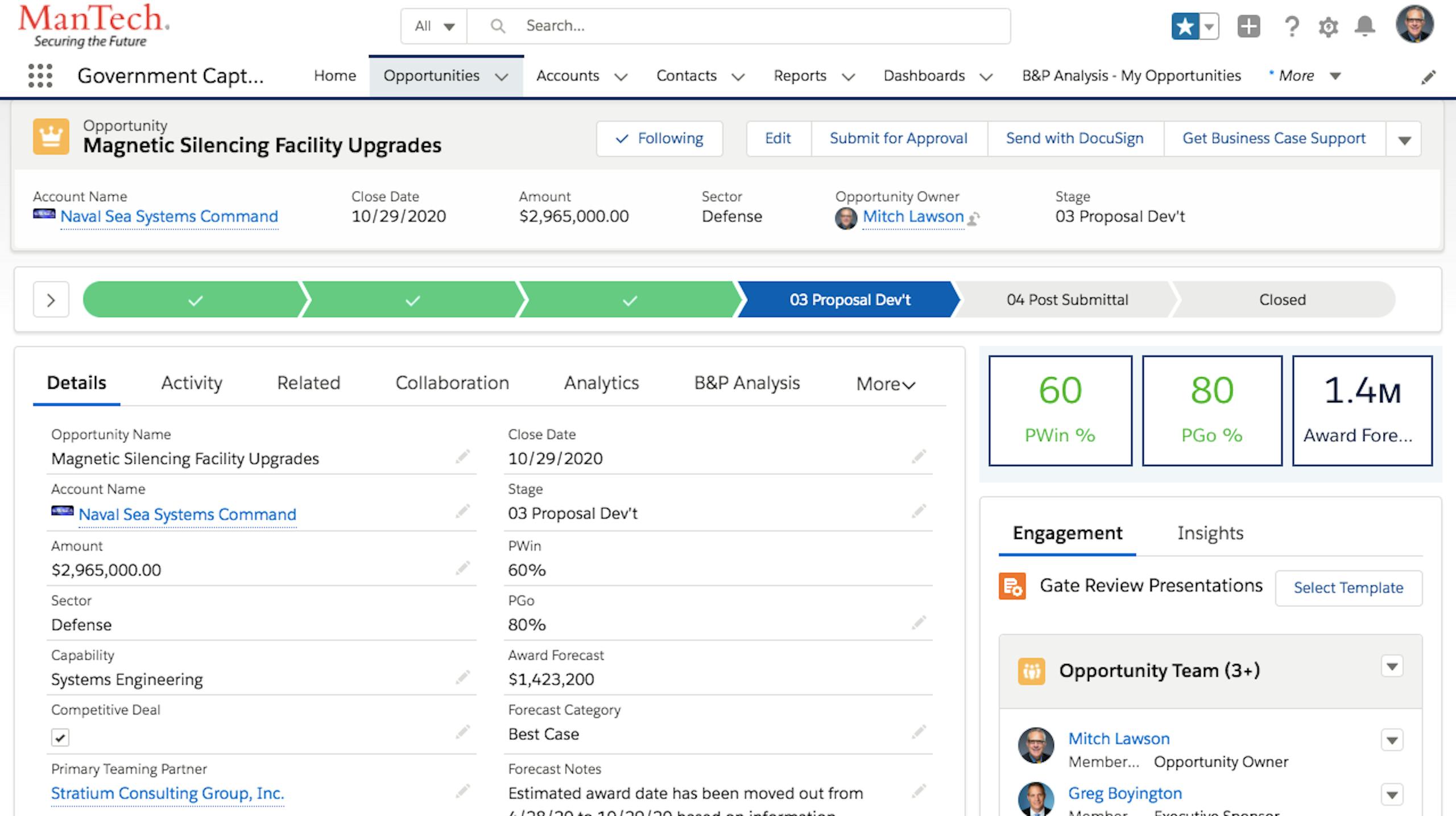 Track Opportunity Progress
