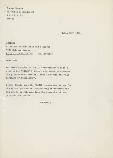 From The Ingmar Bergmans Archives / The Ingmar Bergman Foundation
